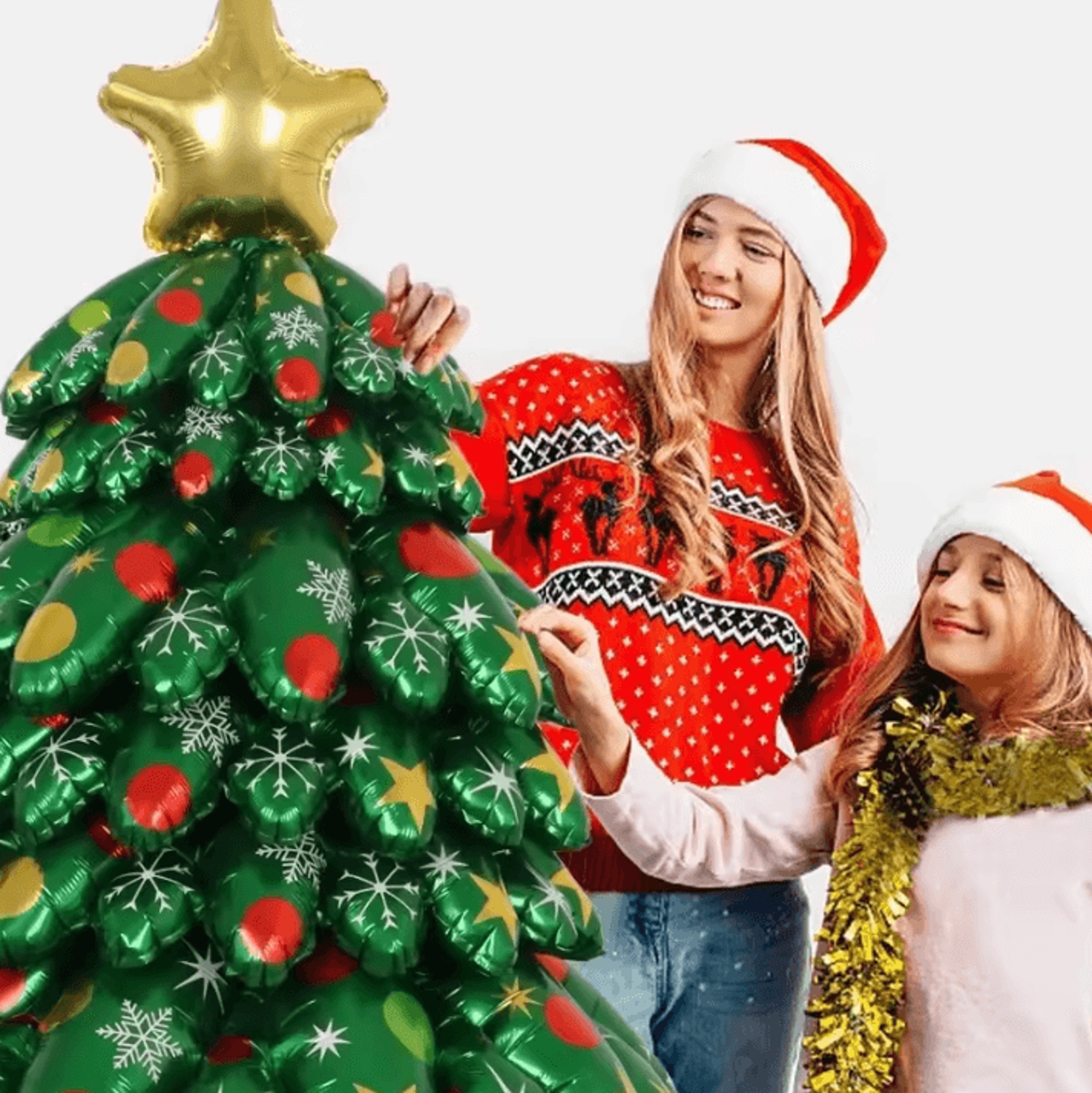 9Piece Christmas Tree Foil Balloons 5118 By 2756 In  Extra Large Party Decor And FreeStanding Festi 4