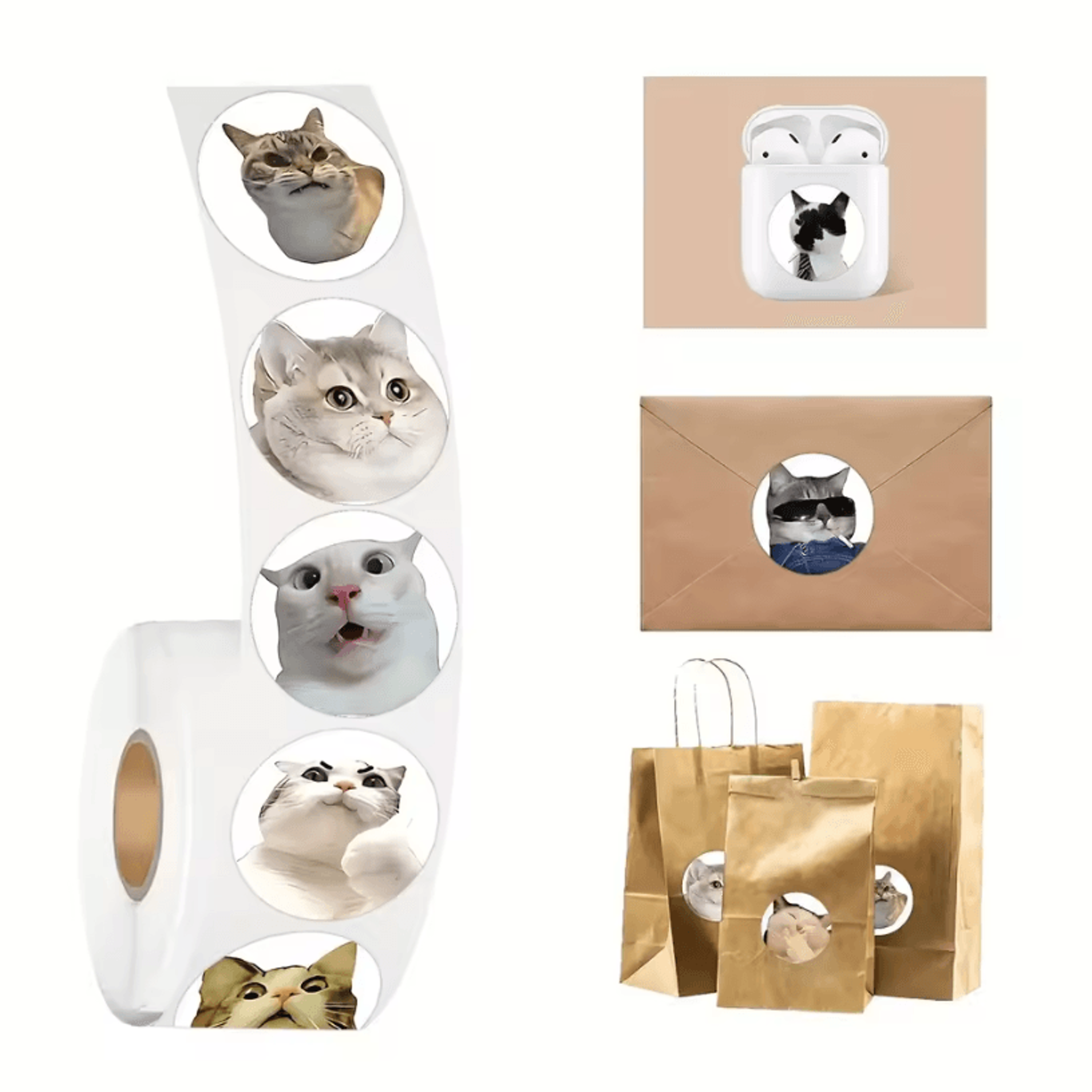 500Pcs Cartoon Cat Stickers  Meme Sticker Pack For Planner  Scrapbooking Stickers And Cat Lover Gif 4