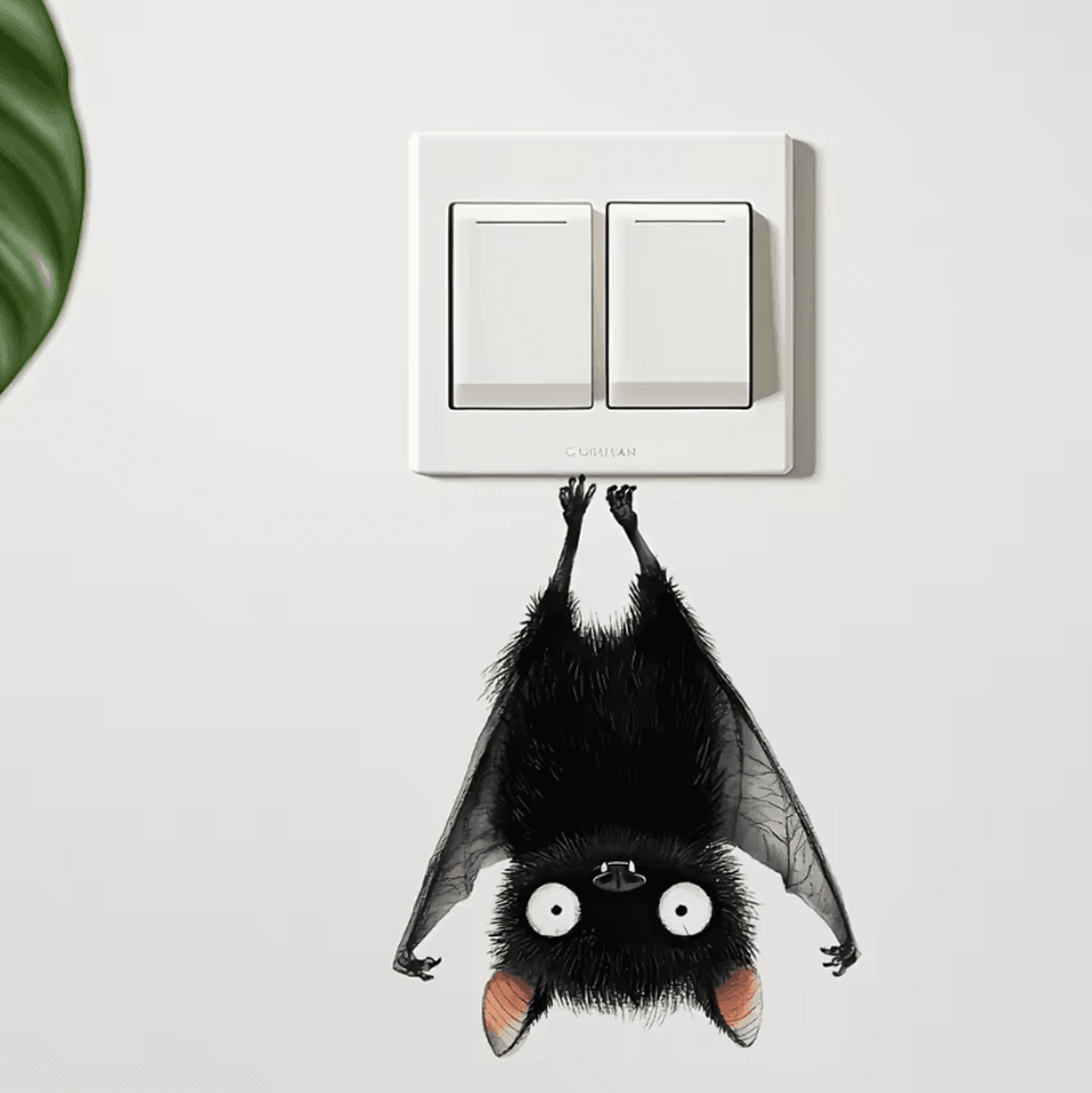 1Pc Funny Cartoon Switch Stickers  Funny Bat Wall Decals For Home Decor Sticker In Living Room And  1