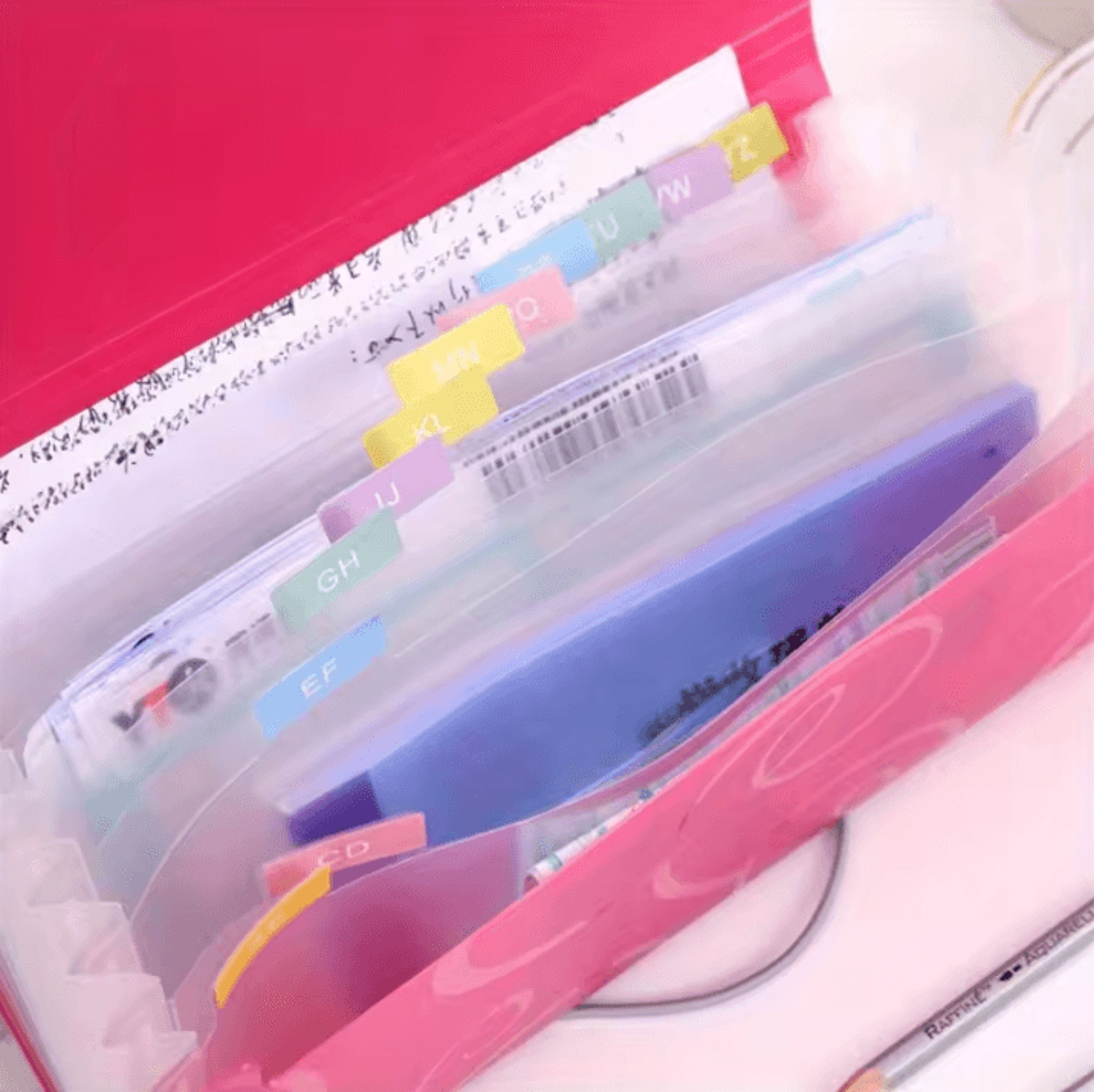 A6 Portable File Folder  Expanding Document Organizer With Card Holder File Wallet Plastic Pouch 4