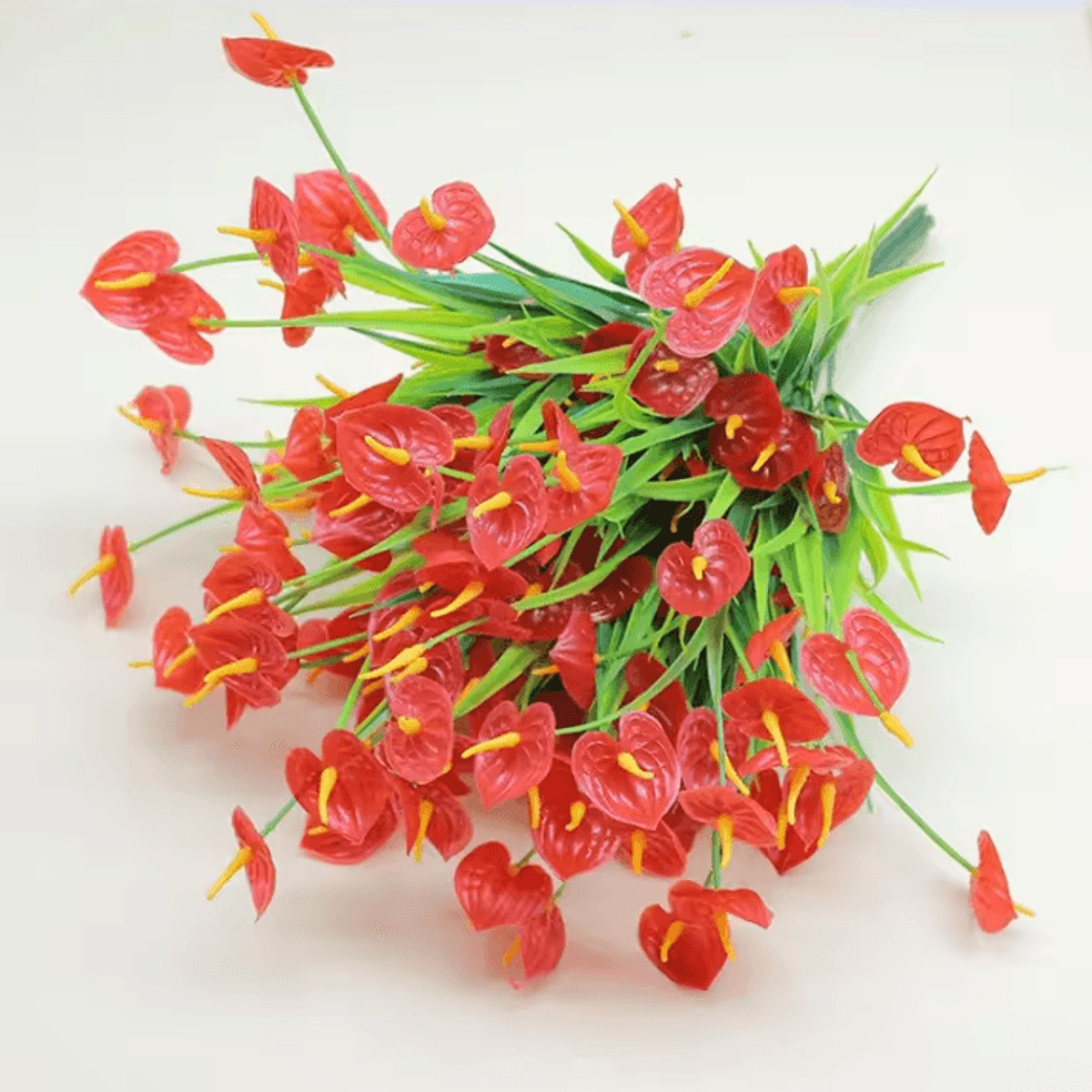 2Pcs Artificial Flower Bouquets  Plastic Fake Flowers For Table Centerpiece Decor And Home Accents 3