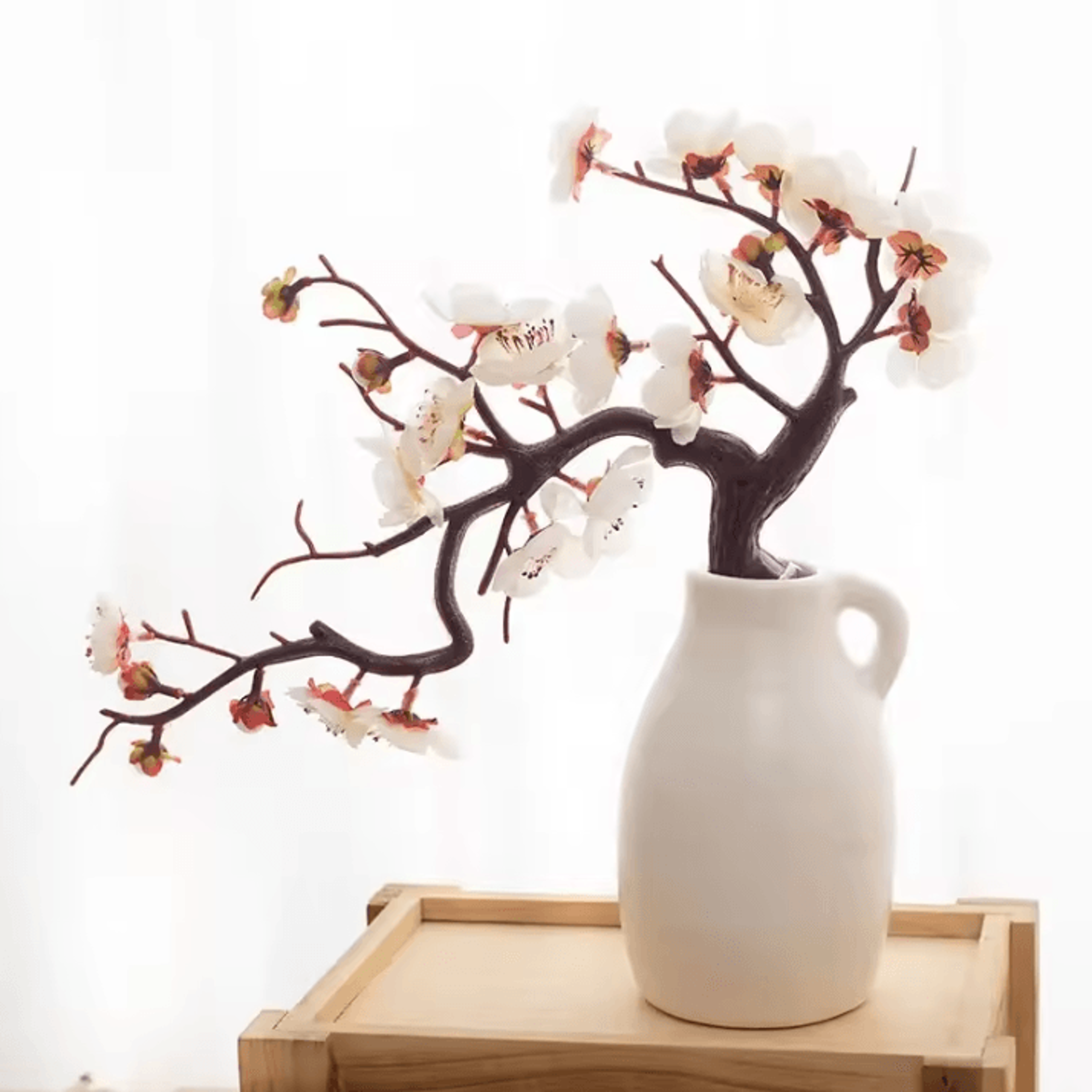 Lifelike Artificial Cherry Blossom Flowers  Silk Plum Blossom Stems For Wedding Table Decorations A 1