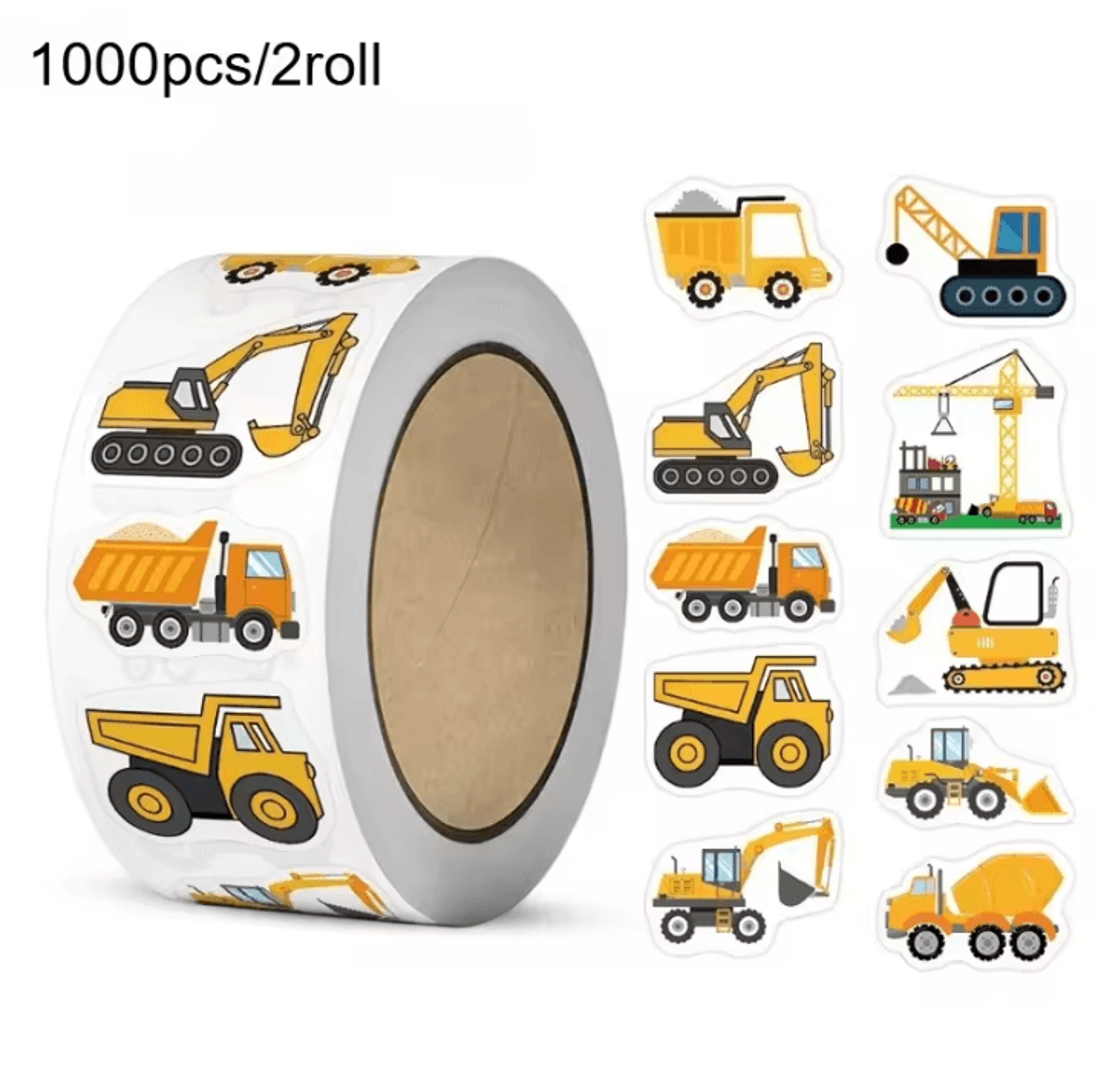1000 Pieces Construction Vehicle Stickers  Reusable SelfAdhesive Stickers For DIY Craft Stickers 0