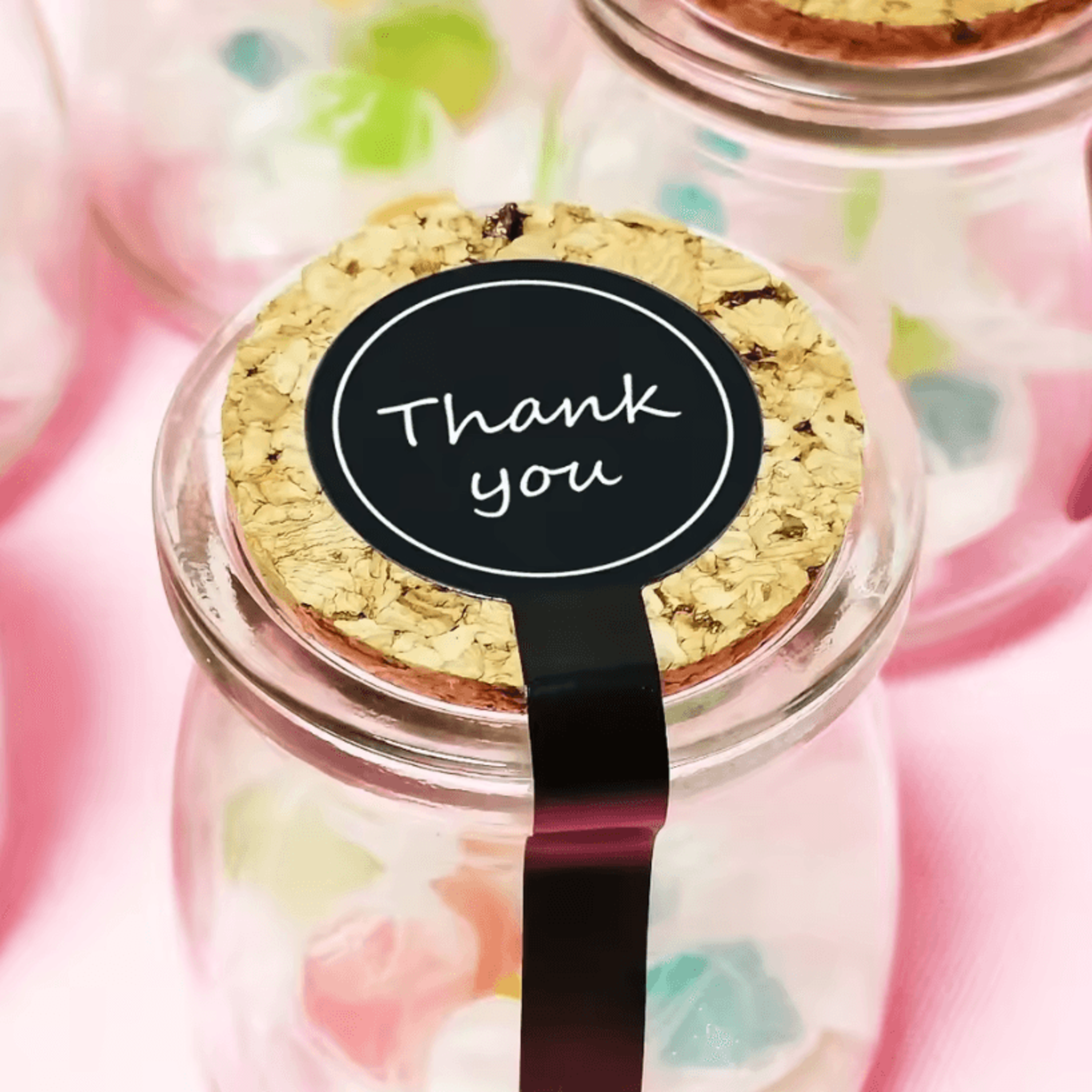 Black Thank You Stickers  Long Sealing Label Stickers 394 By 118 Inches For Pudding Bottle Stickers 2