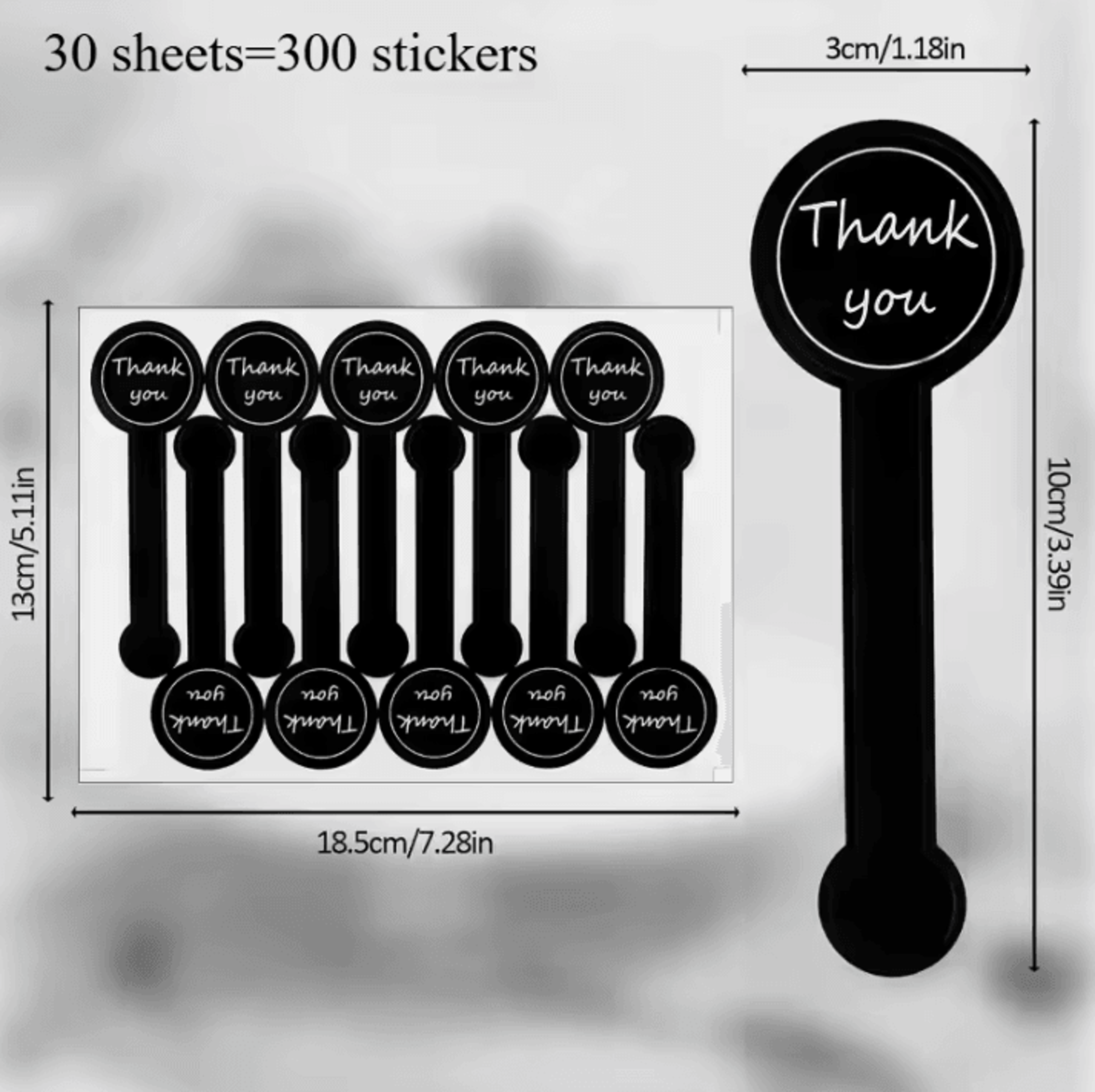 Black Thank You Stickers  Long Sealing Label Stickers 394 By 118 Inches For Pudding Bottle Stickers 8