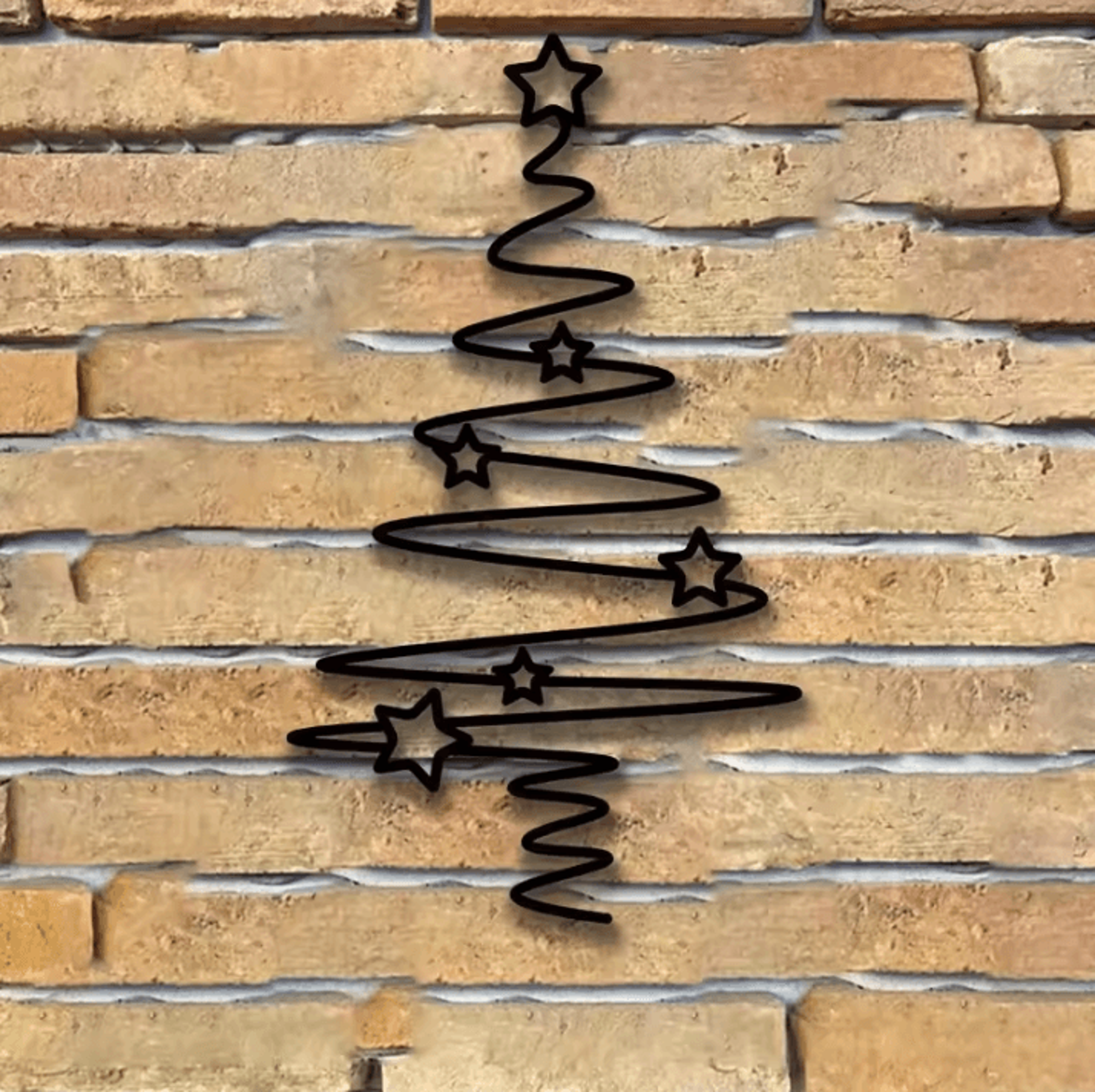 1Pc Metal Christmas Tree Wall Art  Indoor Outdoor Holiday Wall Decoration With Star Accent 0