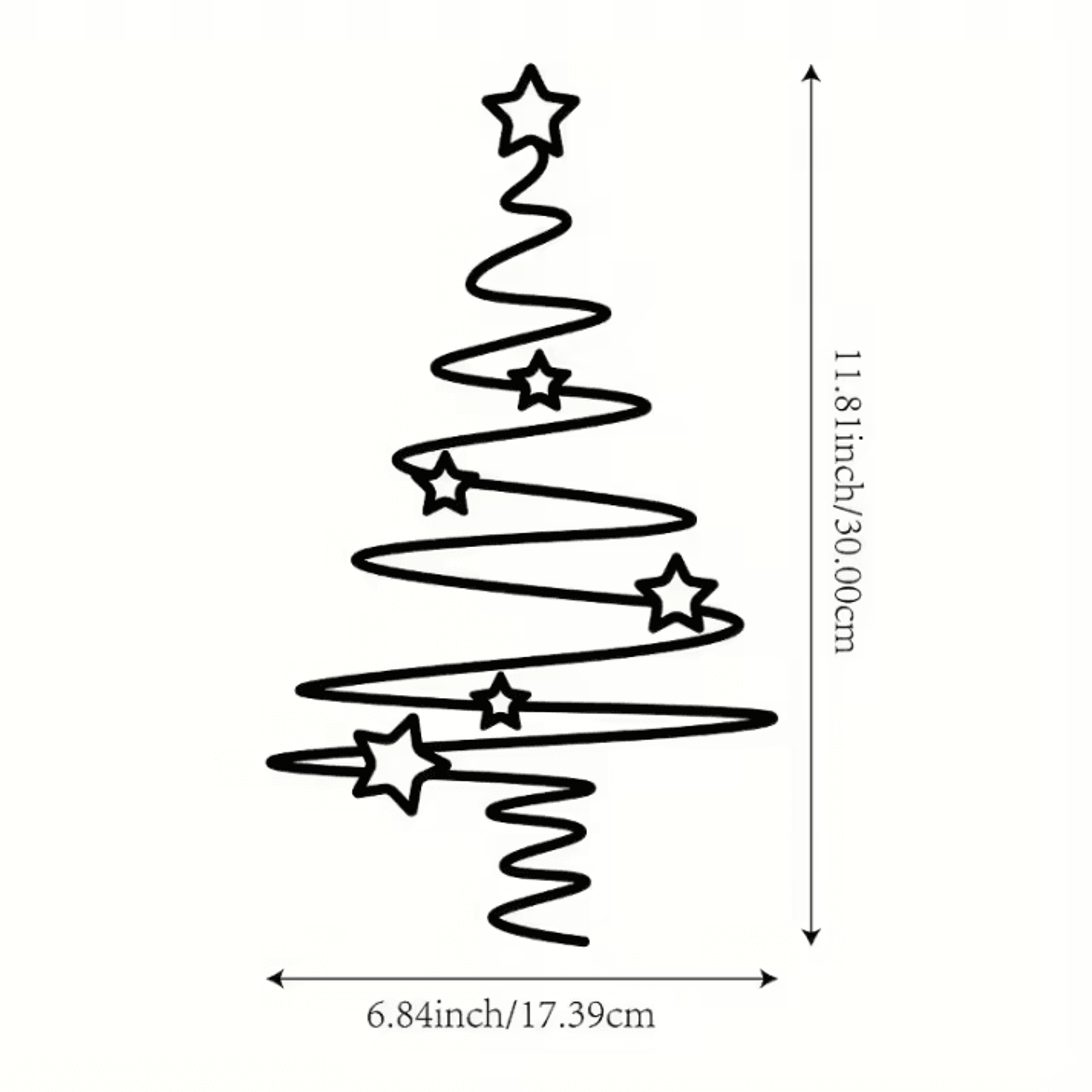 1Pc Metal Christmas Tree Wall Art  Indoor Outdoor Holiday Wall Decoration With Star Accent 5