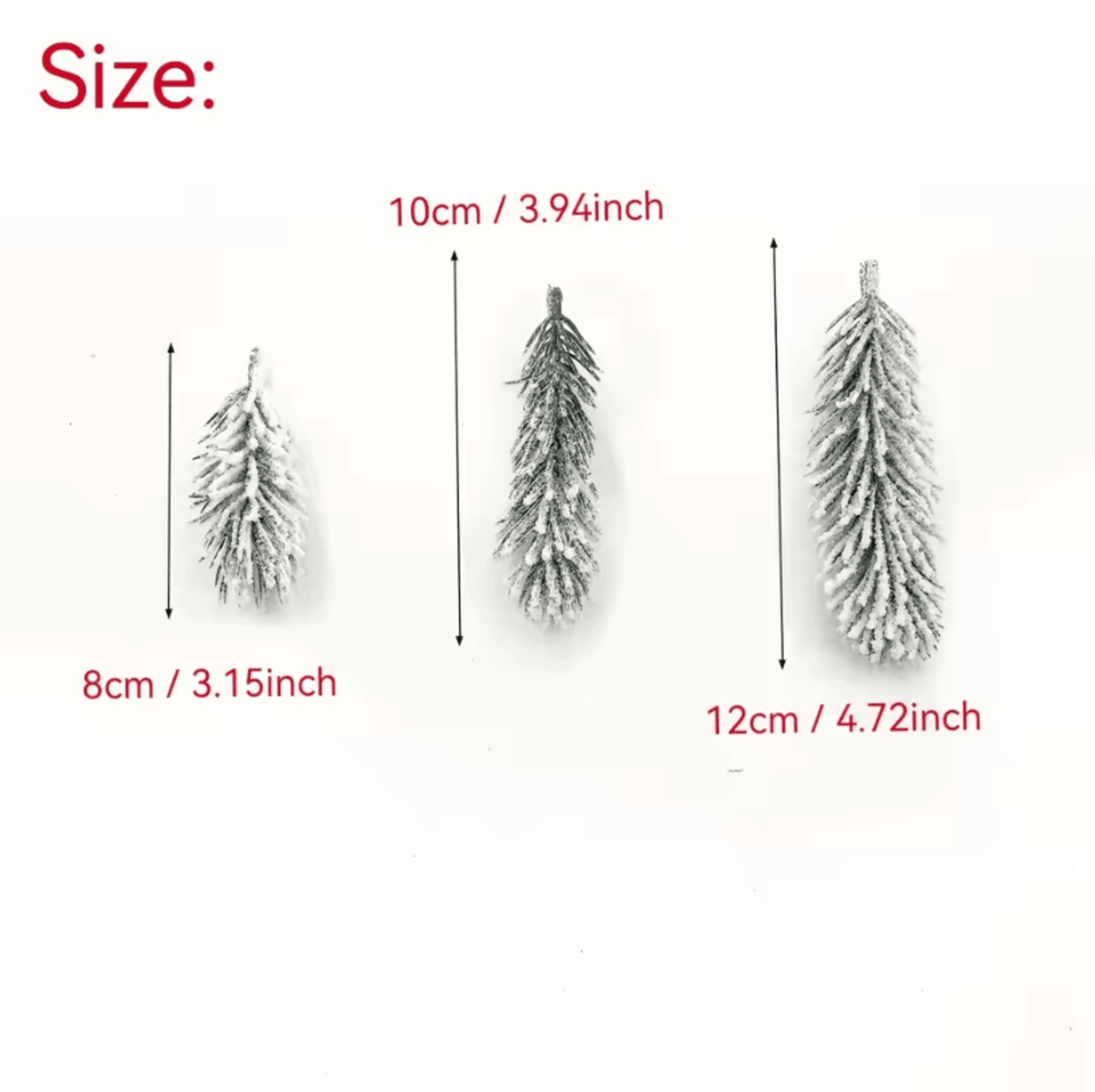 20Pcs Artificial Pine Branches White Flocking Christmas Tree Decoration For Festive Home And Party  5