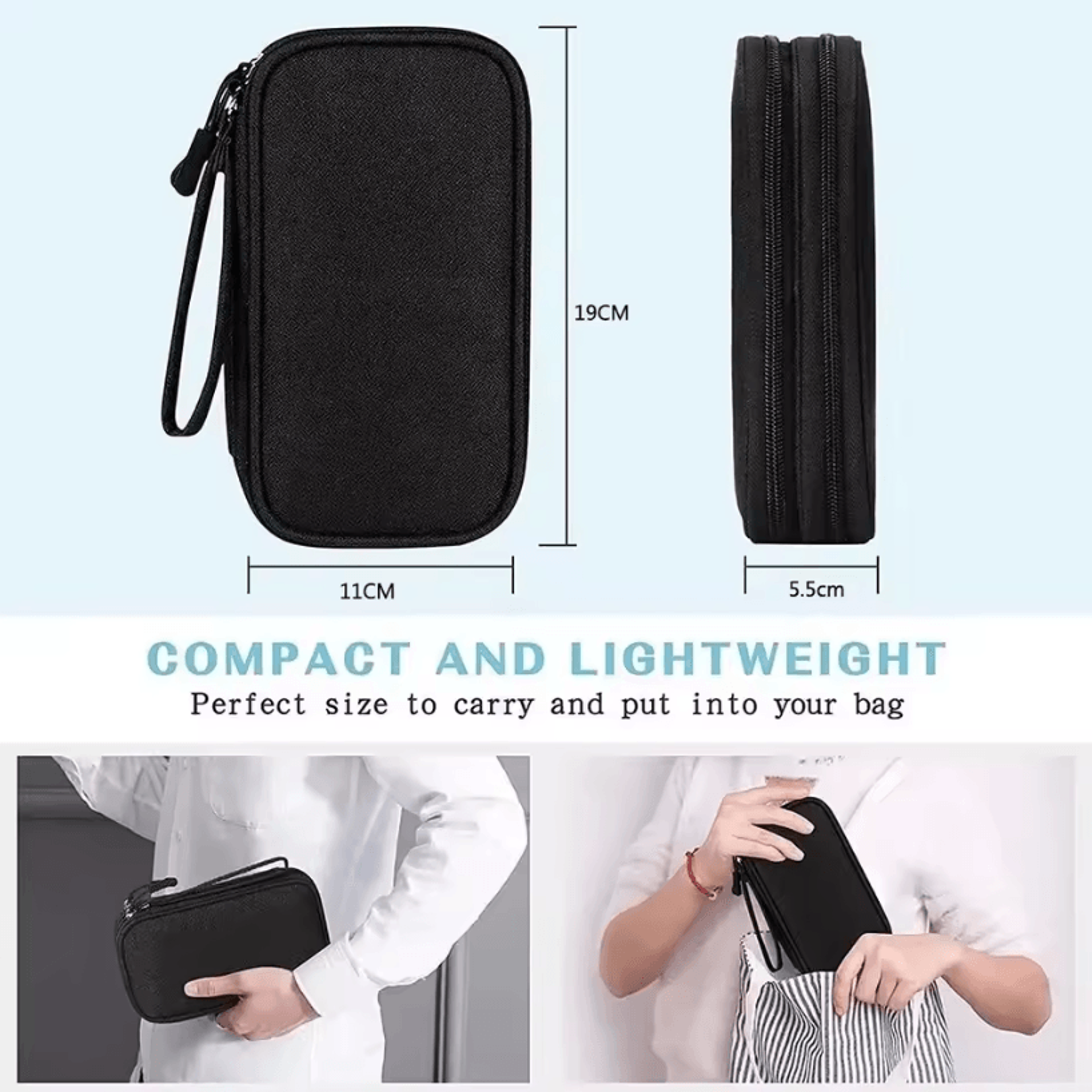 Digital Accessories Organizer Bag SingleDouble Layer Portable Cable Storage Pouch For Tech Accessor 4