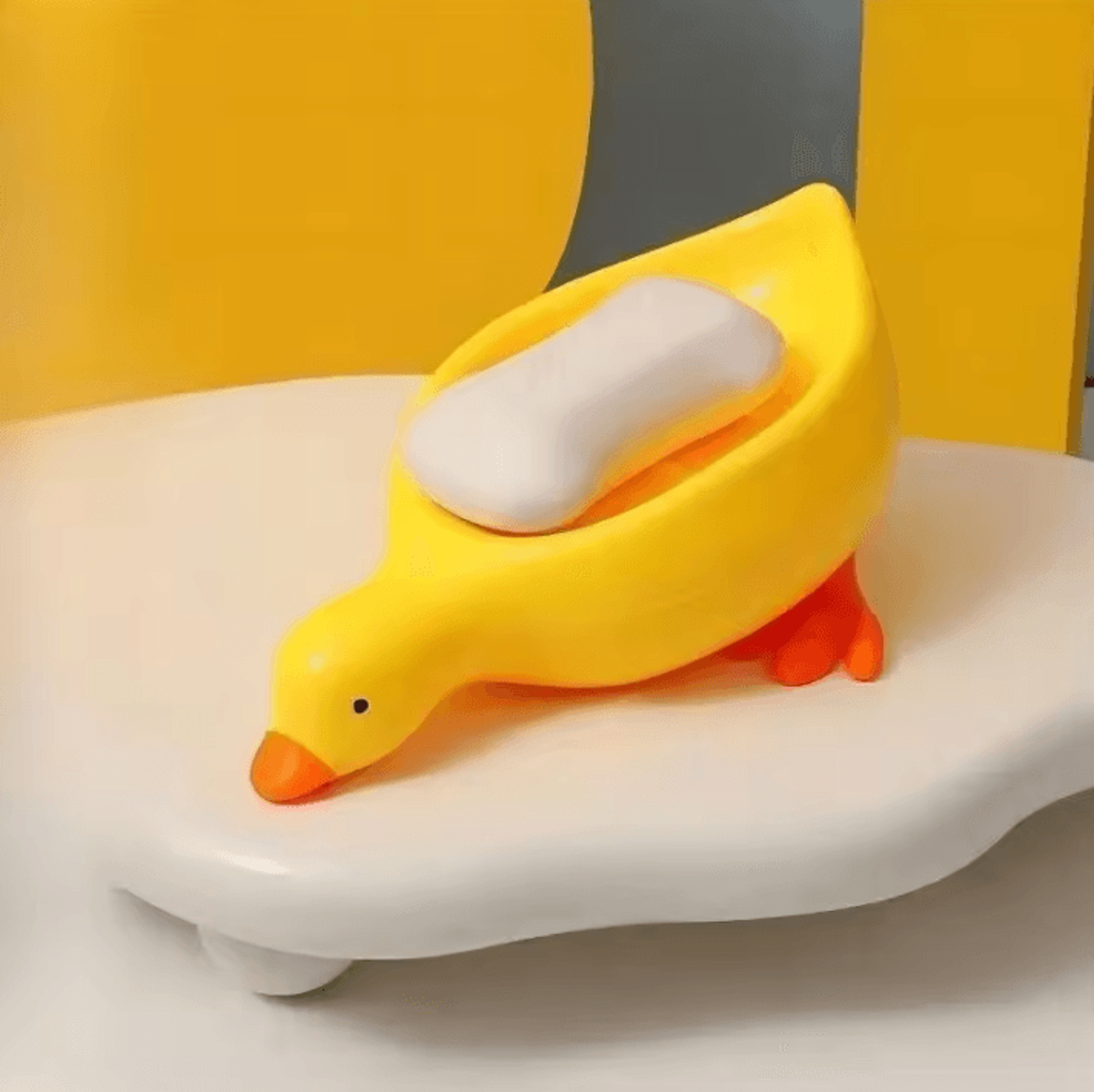 SelfDraining SelfDraining Soap Tray Cute DuckShaped Creative Rack For Bathroom Kitchen Tub And Sink 3