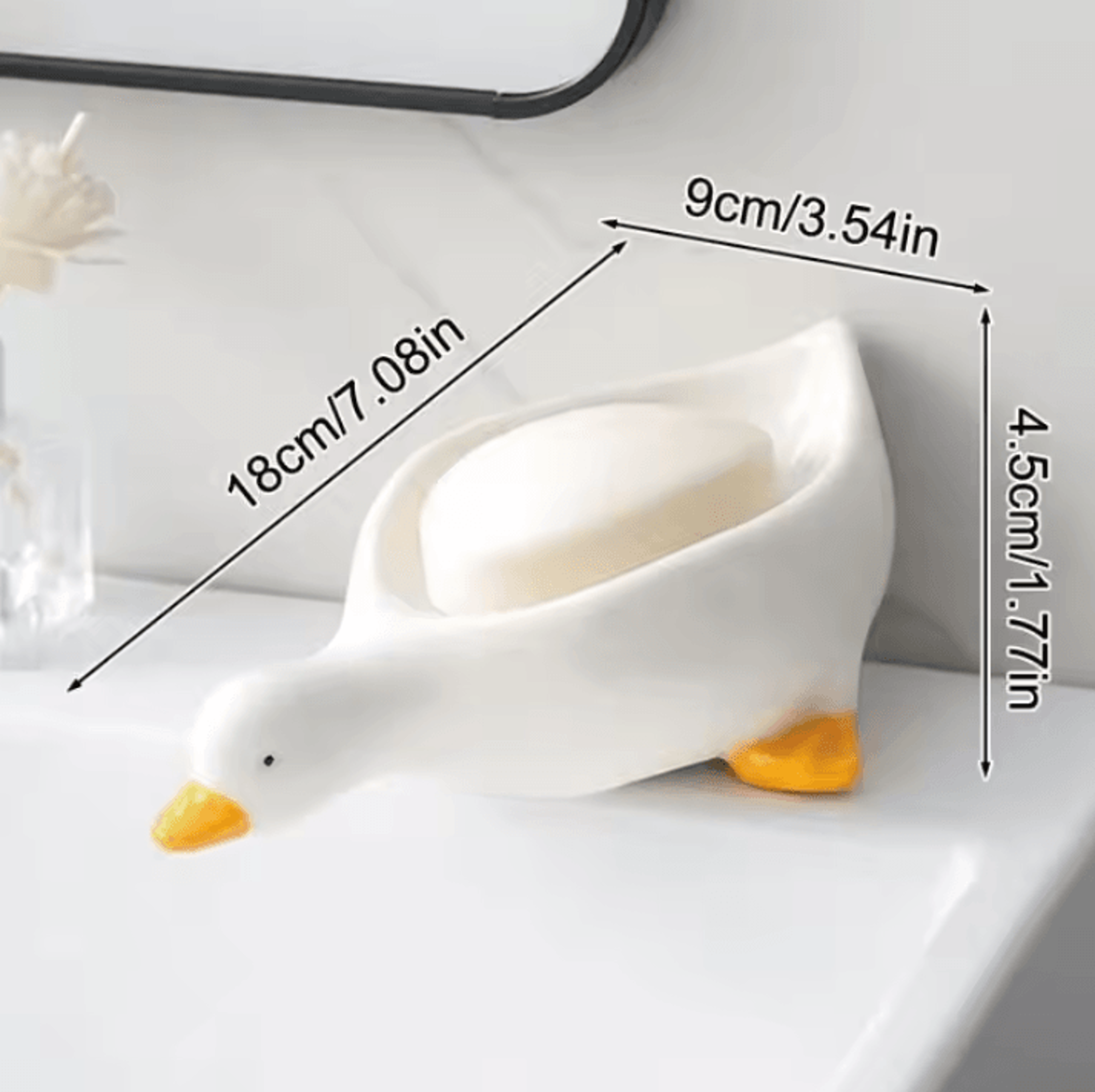 SelfDraining SelfDraining Soap Tray Cute DuckShaped Creative Rack For Bathroom Kitchen Tub And Sink 4