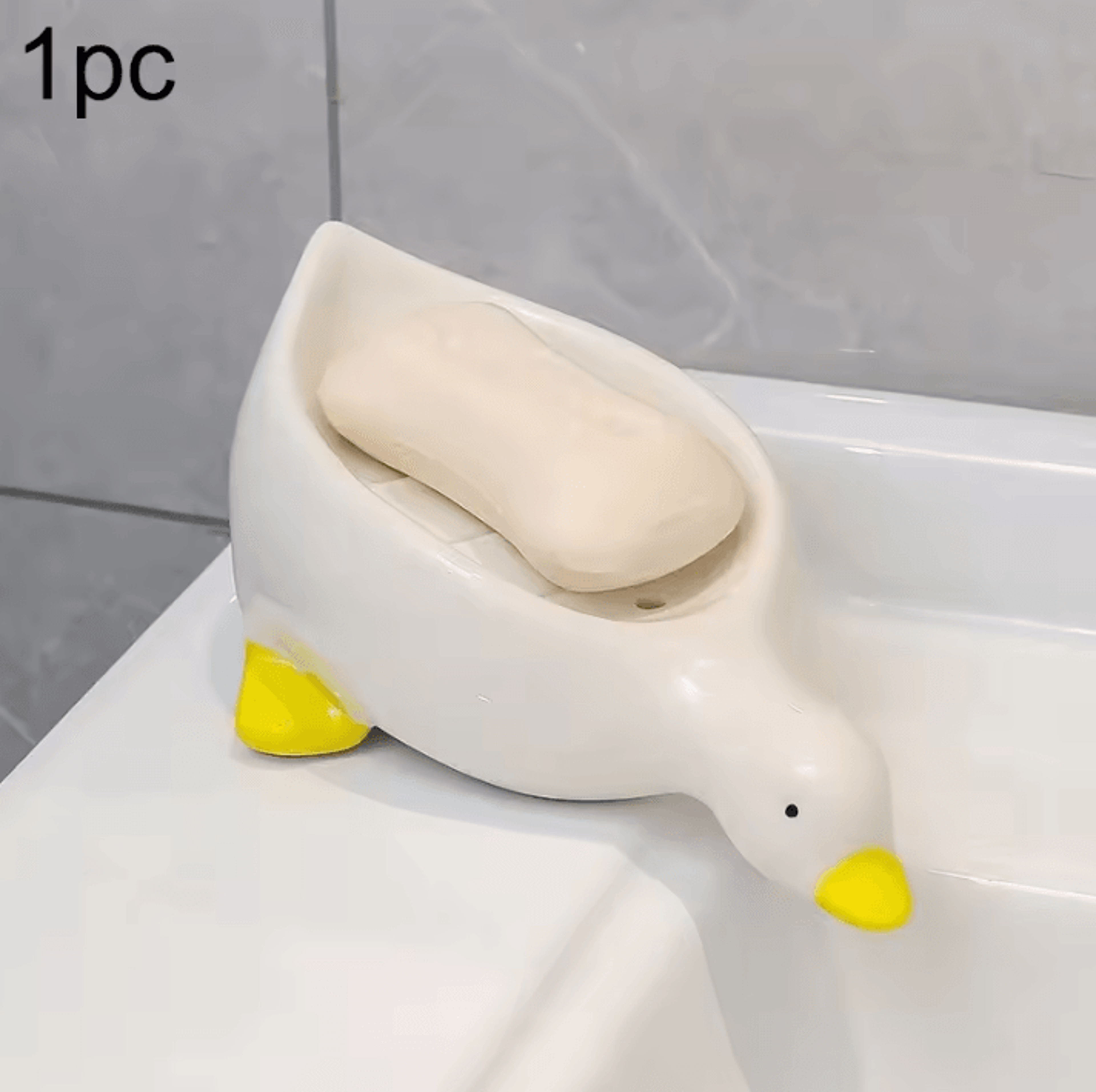 SelfDraining SelfDraining Soap Tray Cute DuckShaped Creative Rack For Bathroom Kitchen Tub And Sink 5