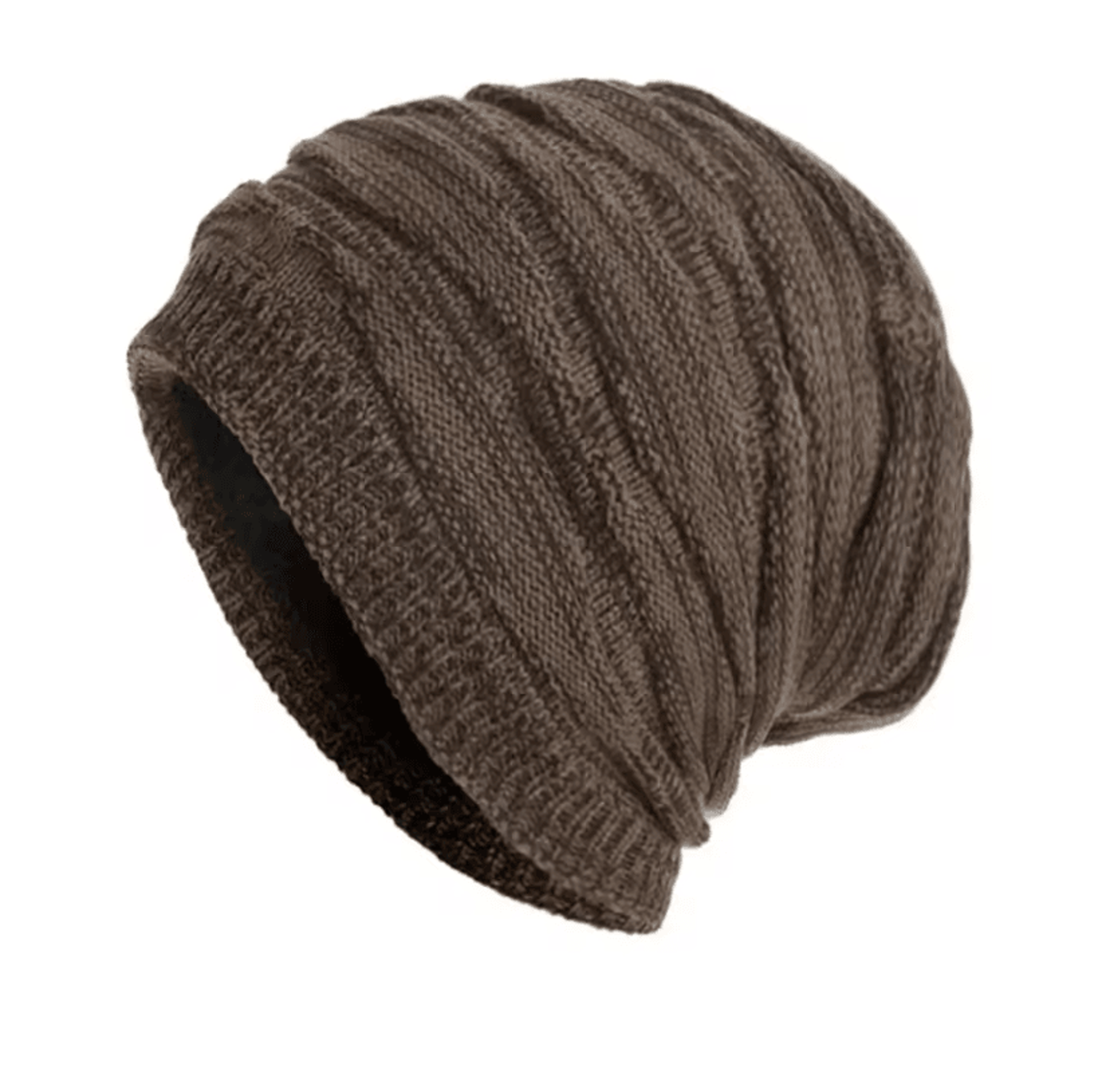 Winter Warm Knitted Woolen Skullies Beanie Hat Velvet Lined Diamond Pattern For Men 1
