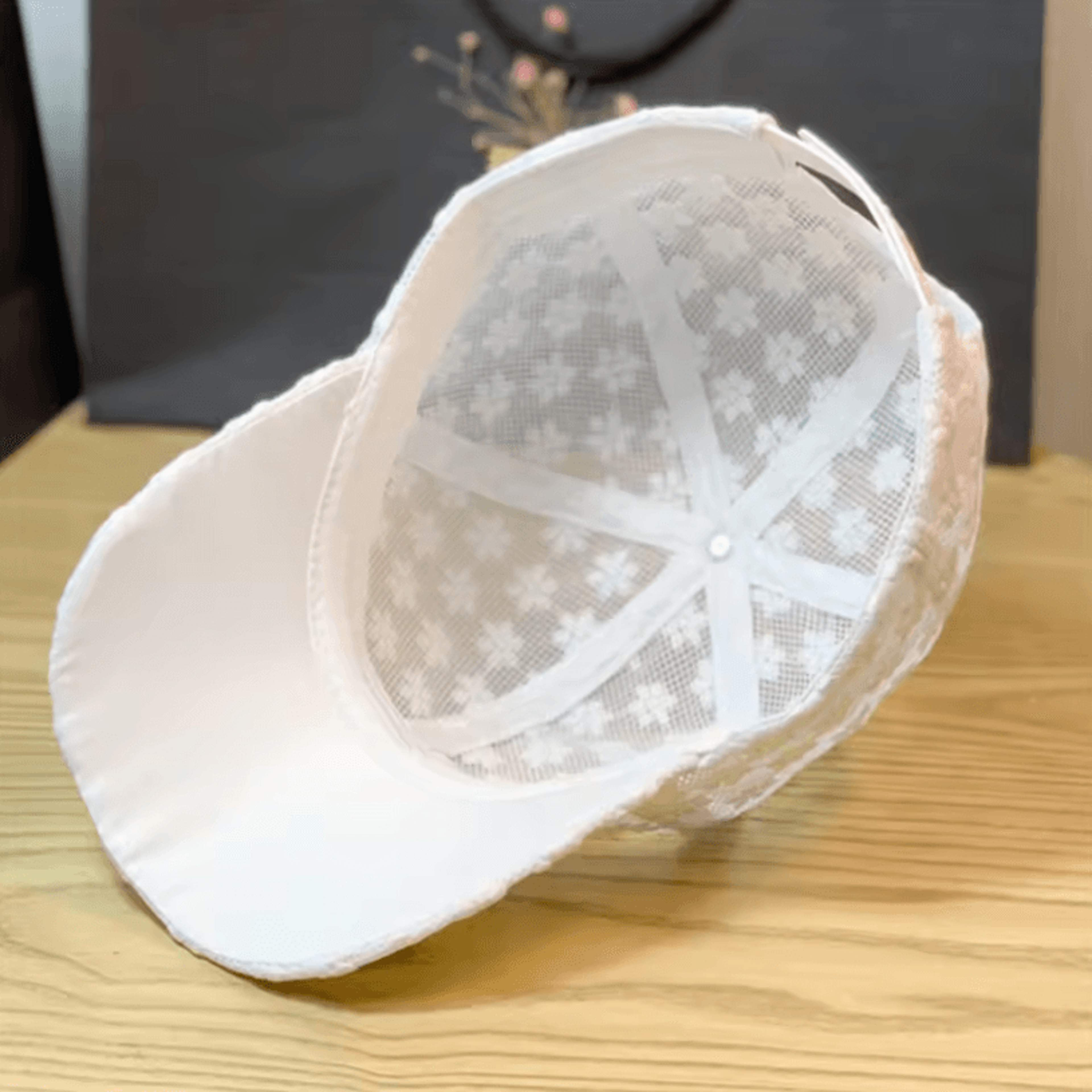 Lace Flower Baseball Cap Summer Sunscreen Breathable Hollow Sunshade Hat For Women 2