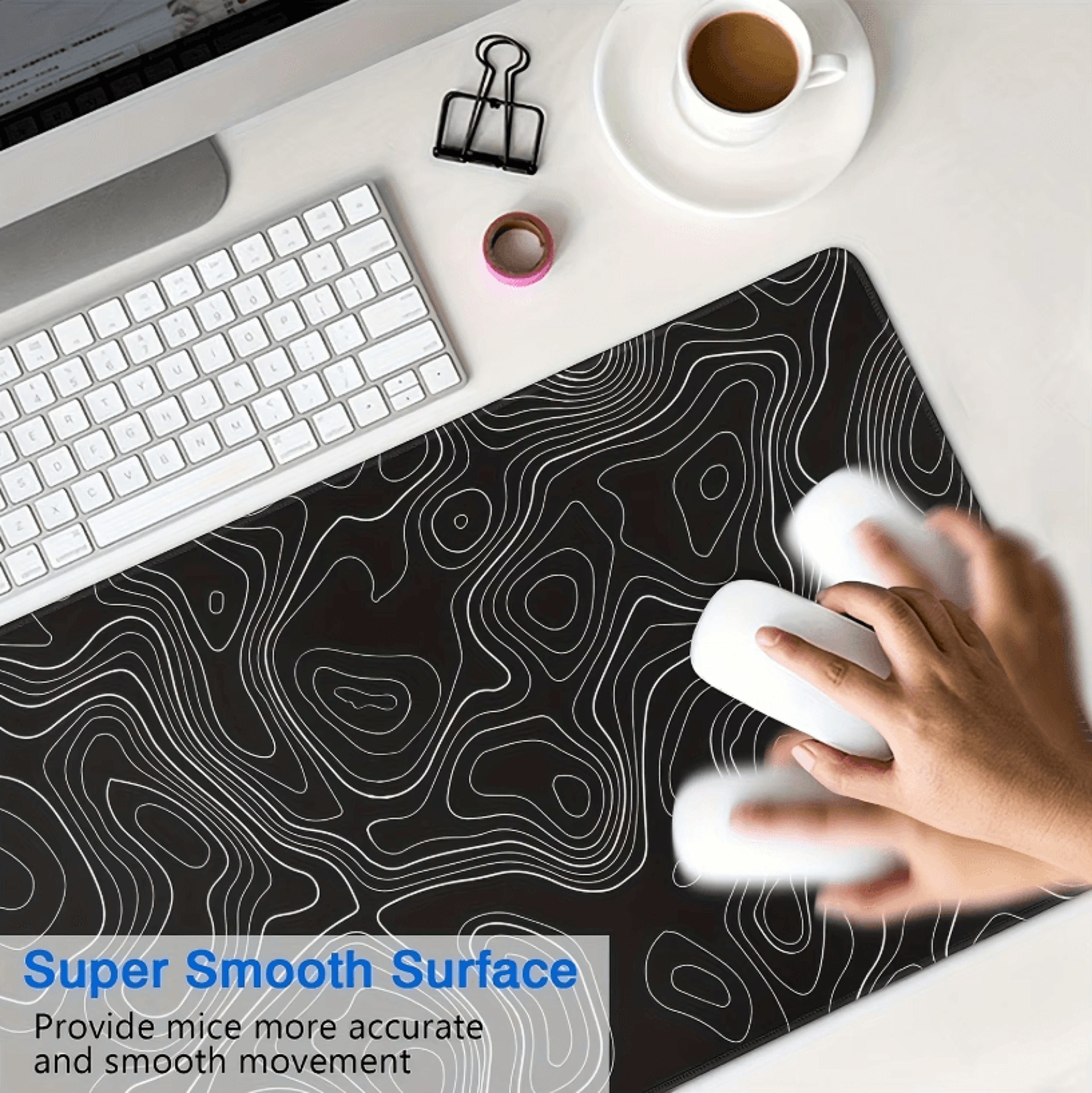 Large Extended Gaming Mouse Pad With Stitched Edges And NonSlip Rubber Base For Desk 3