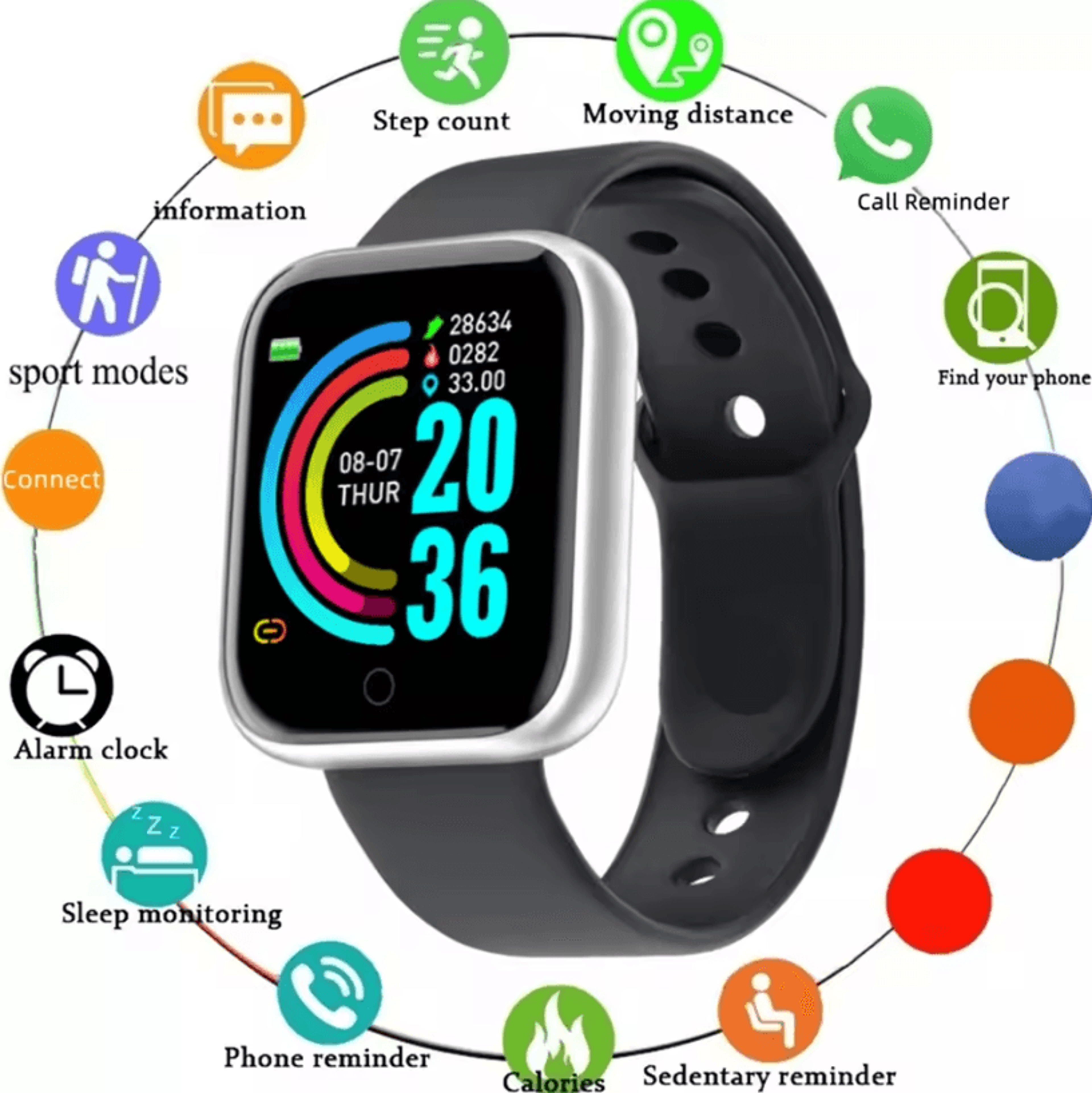 Smartwatch For Men And Women Fitness Tracker With Message Alerts And Health Monitor 12