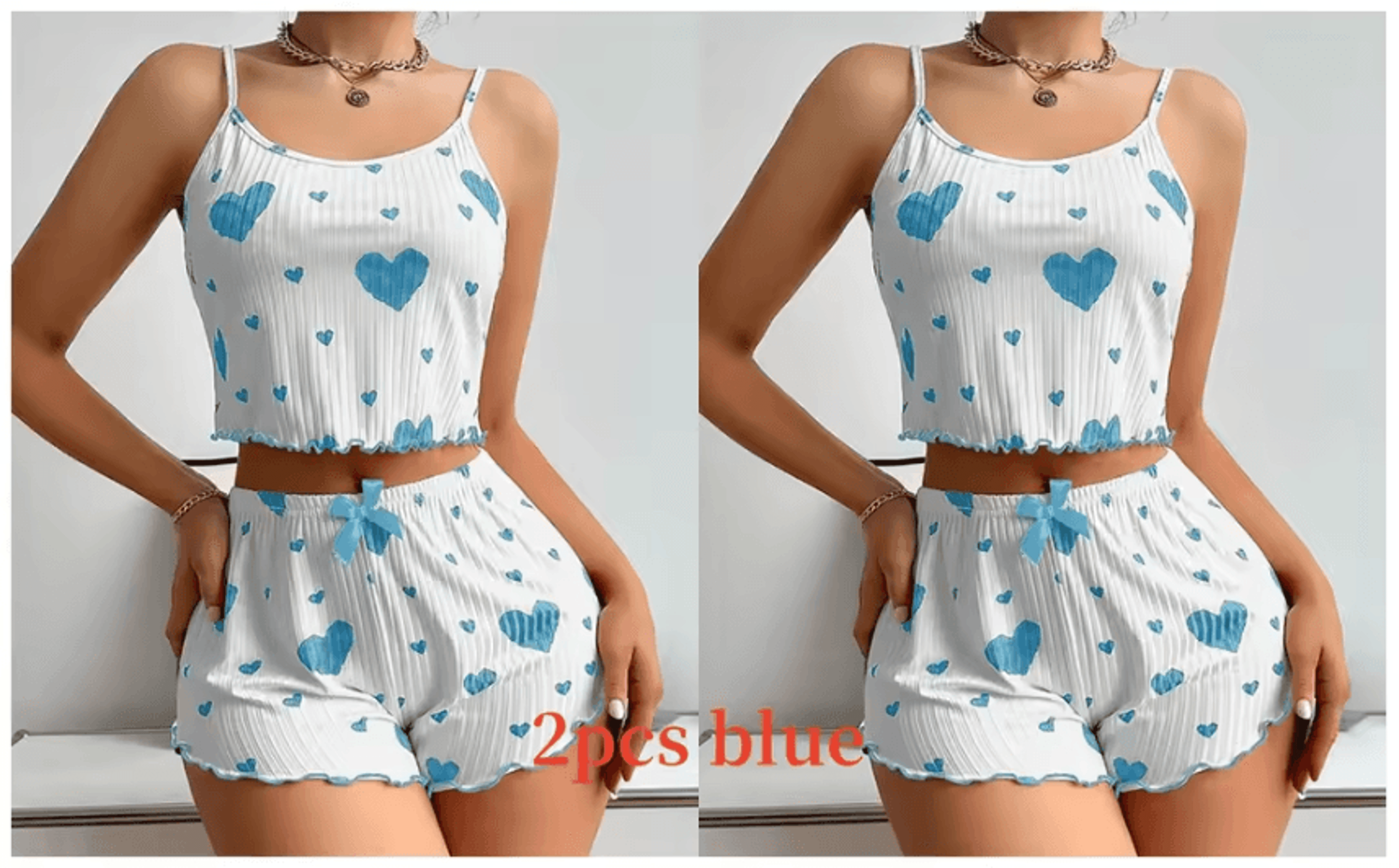 Breathable Womens Pajamas Shorts And Tank Top Set For Sleep And Loungewear 10