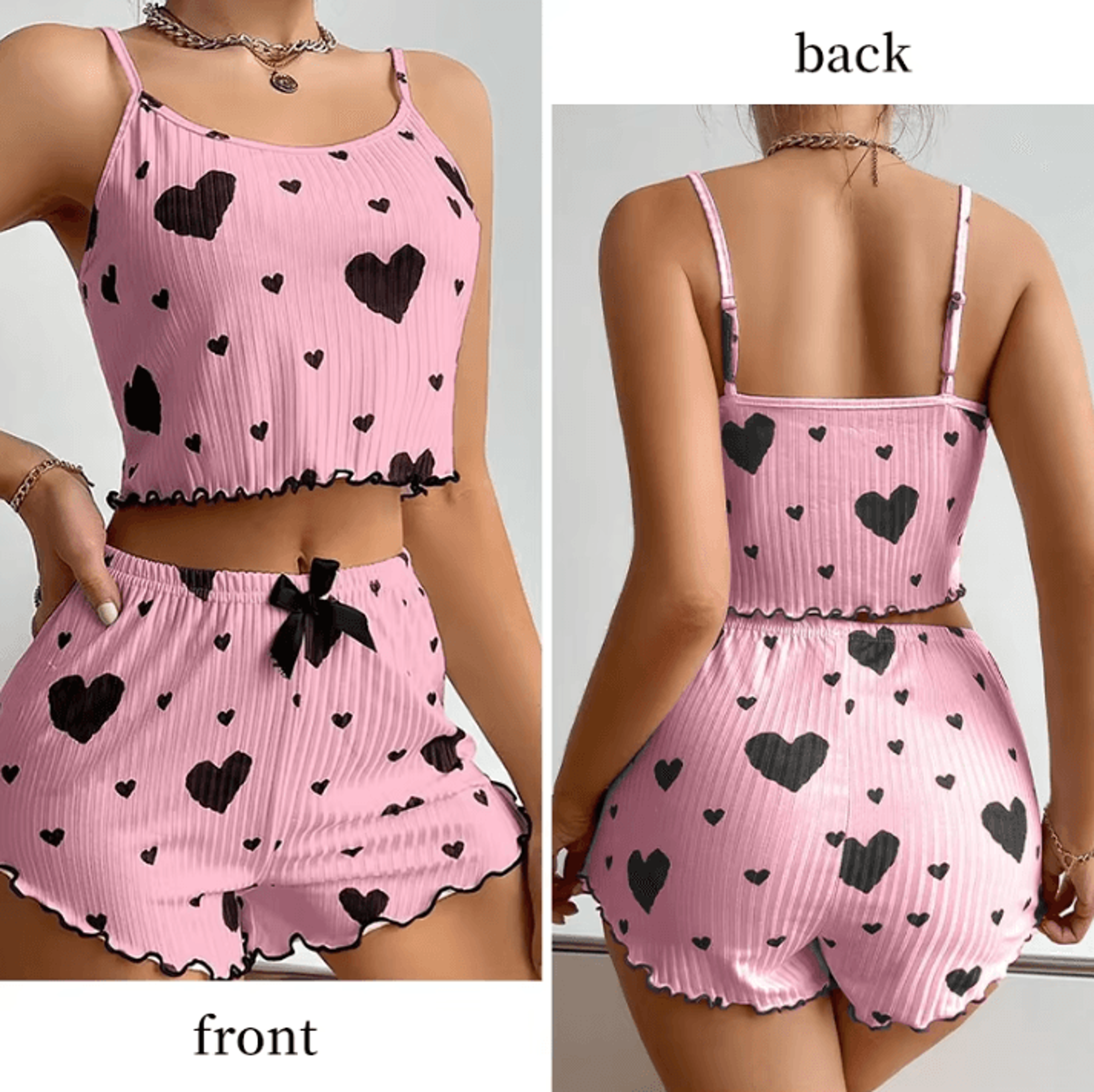 Breathable Womens Pajamas Shorts And Tank Top Set For Sleep And Loungewear 3