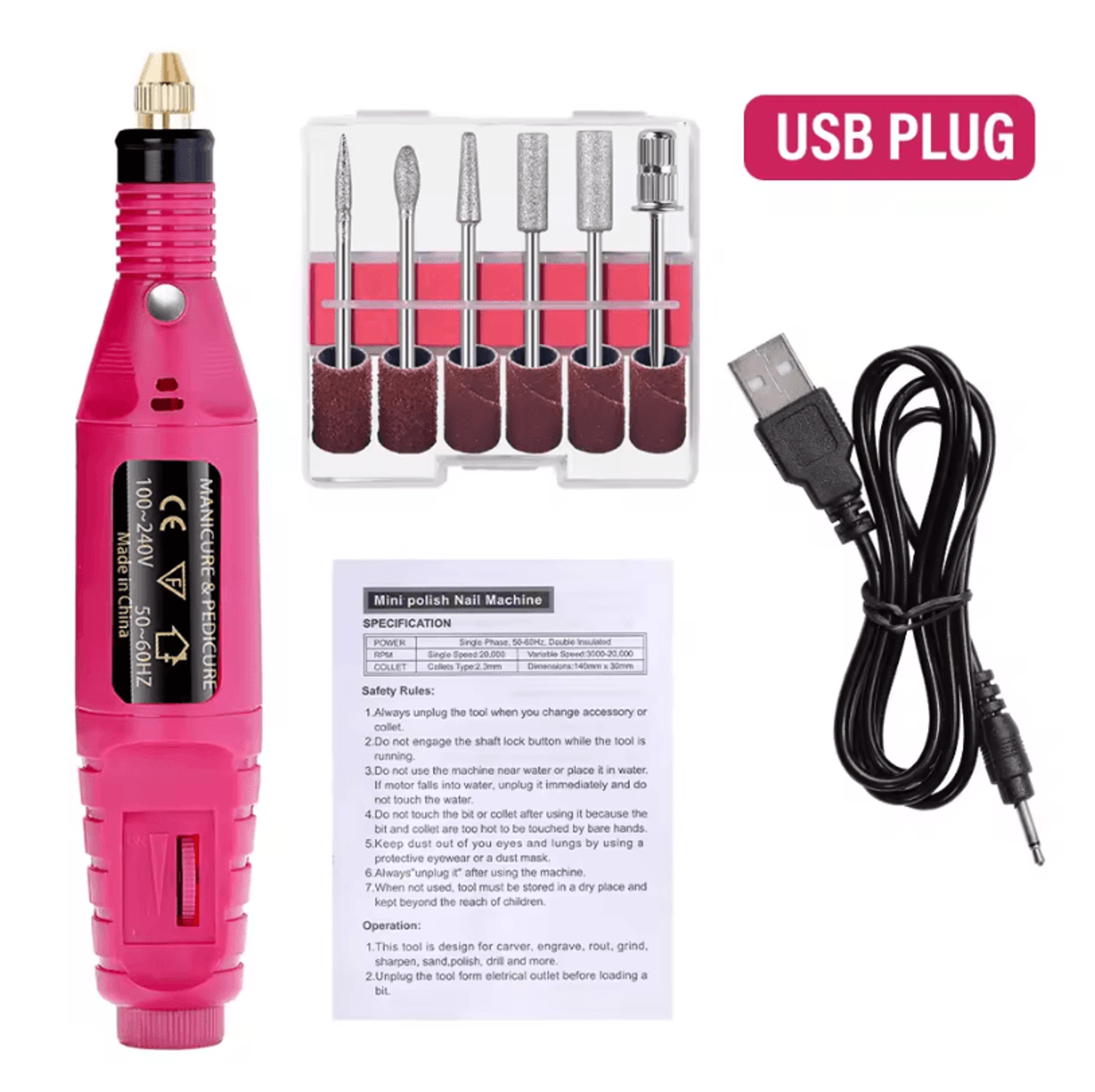 Electric Nail Drill Machine Kit For Professional Manicure And Pedicure Grinding Tool 13