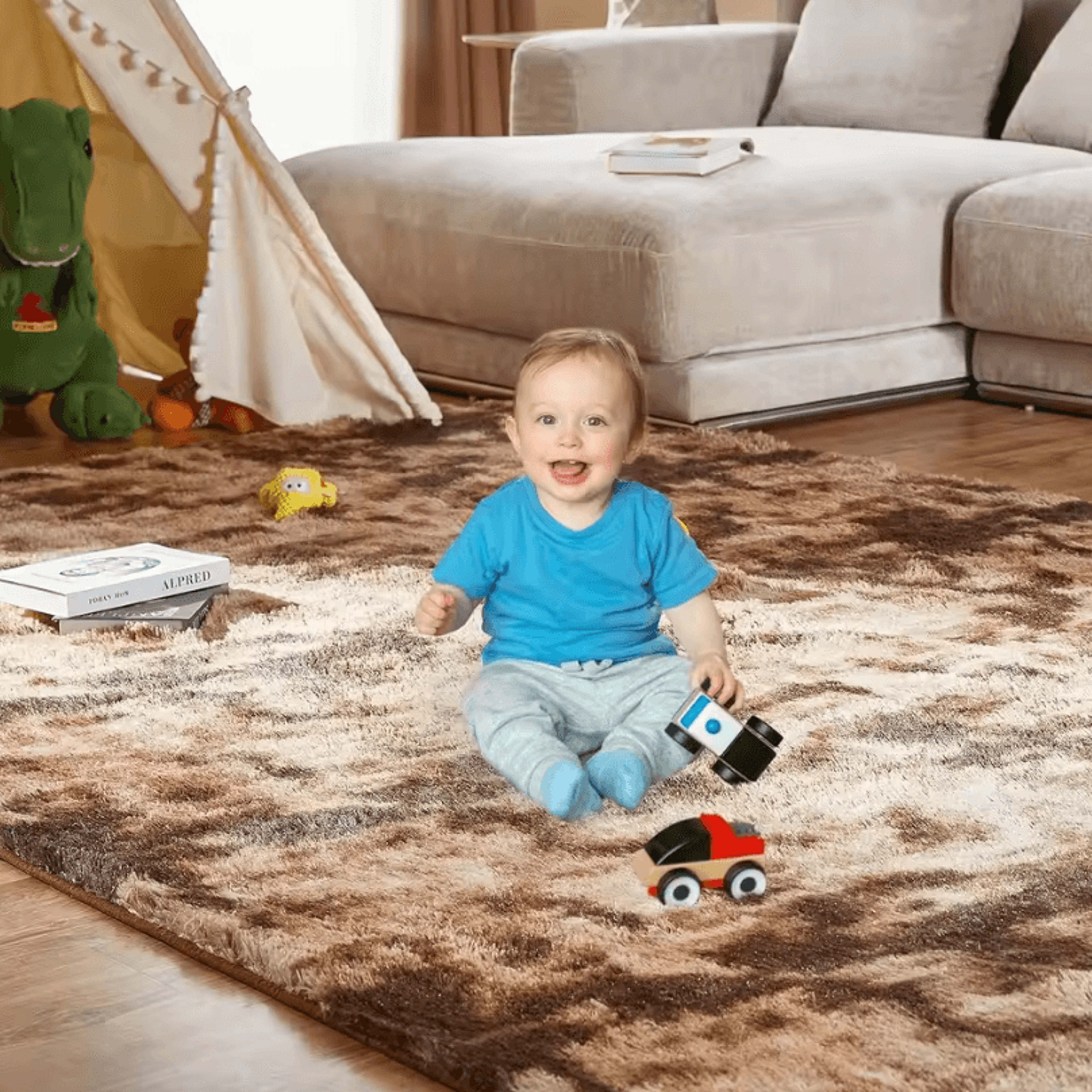 TieDye Plush Rug Soft NonSlip Floor Mat For Living Room Bedroom And Kids 11