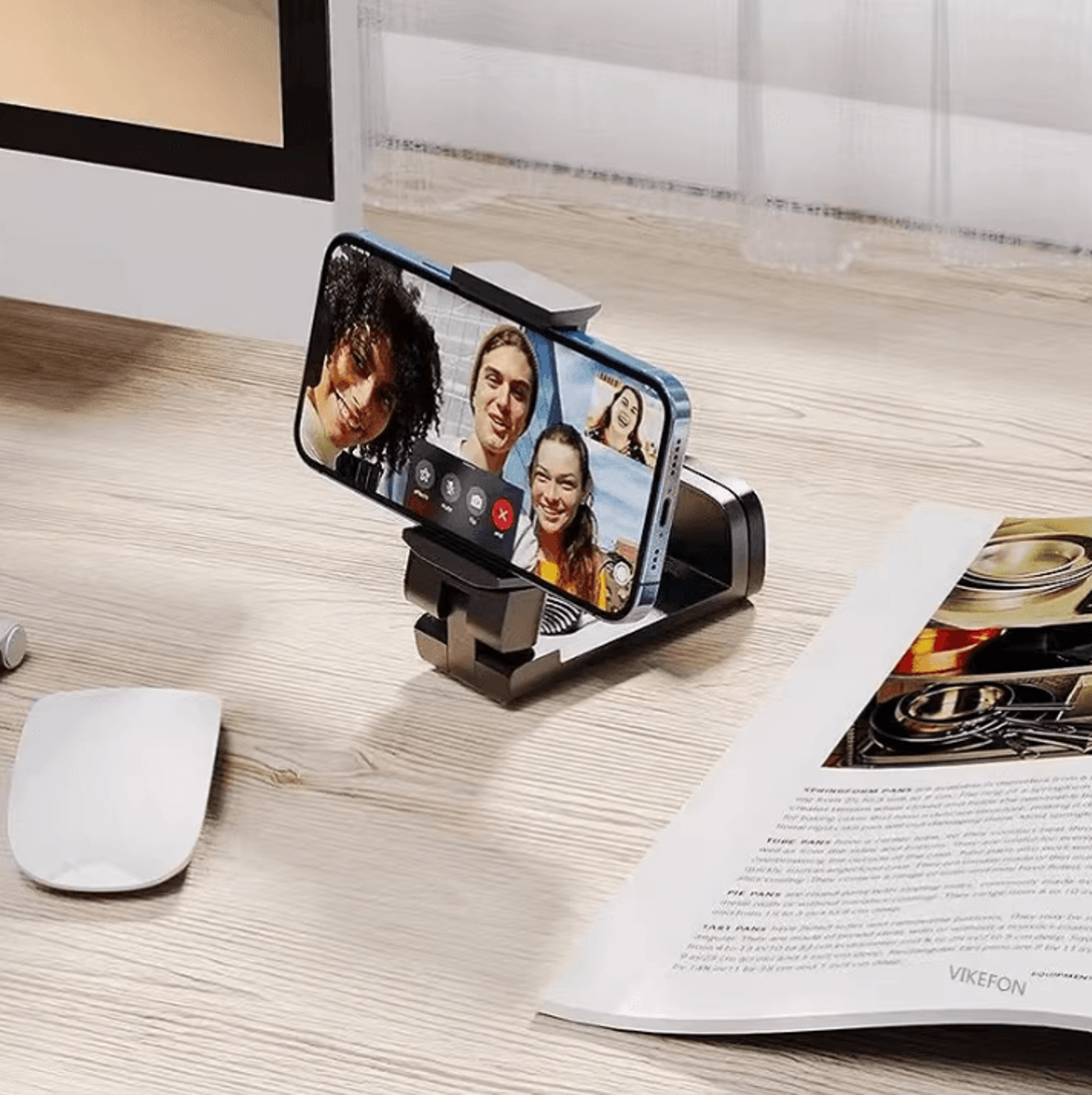 Foldable Travel Phone Holder  Adjustable Portable Airplane Phone Stand Desk Mount For Flight Train  4