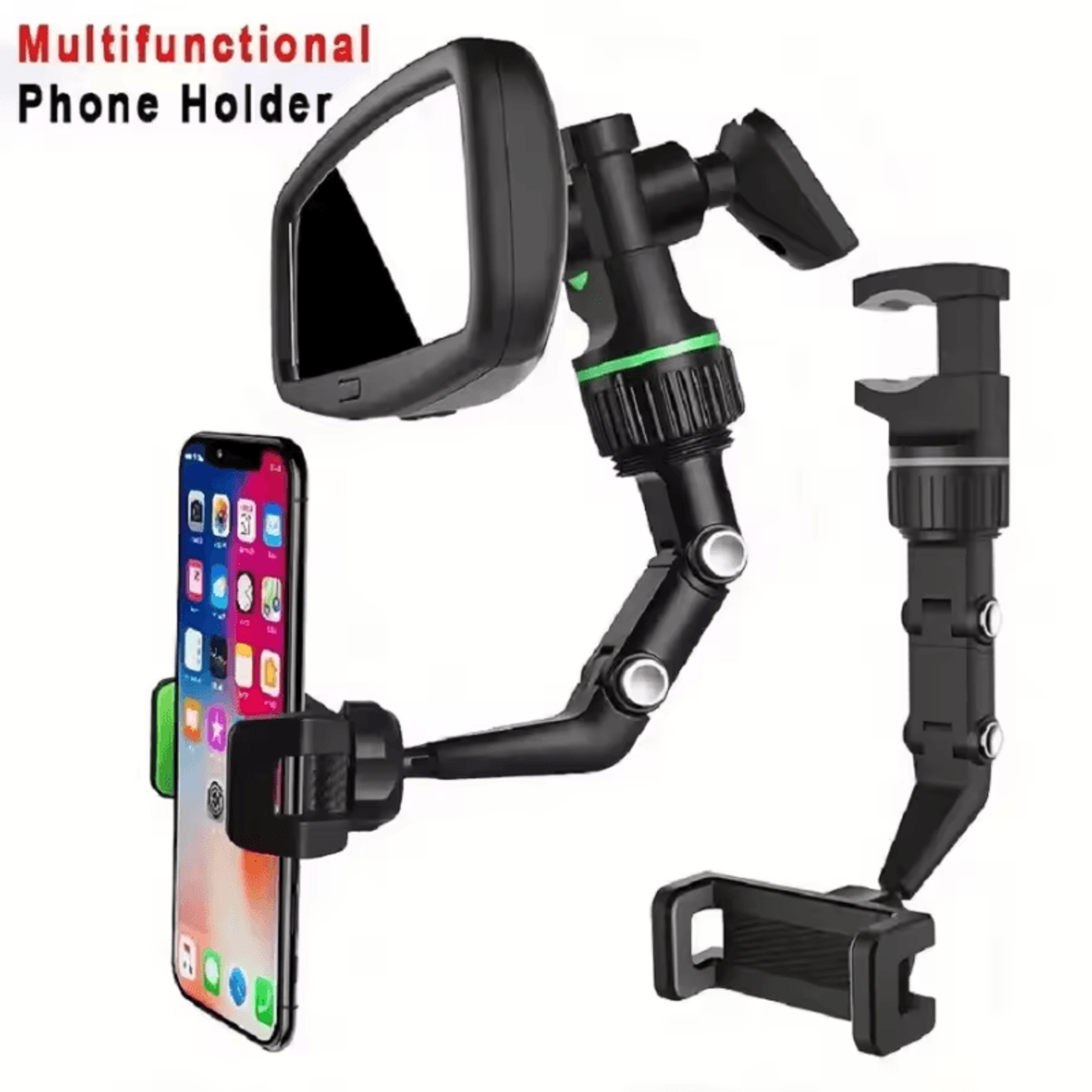 Rearview Mirror Phone Holder  360 Degree Rotatable Retractable Car Phone Mount For Universal Smartp 0