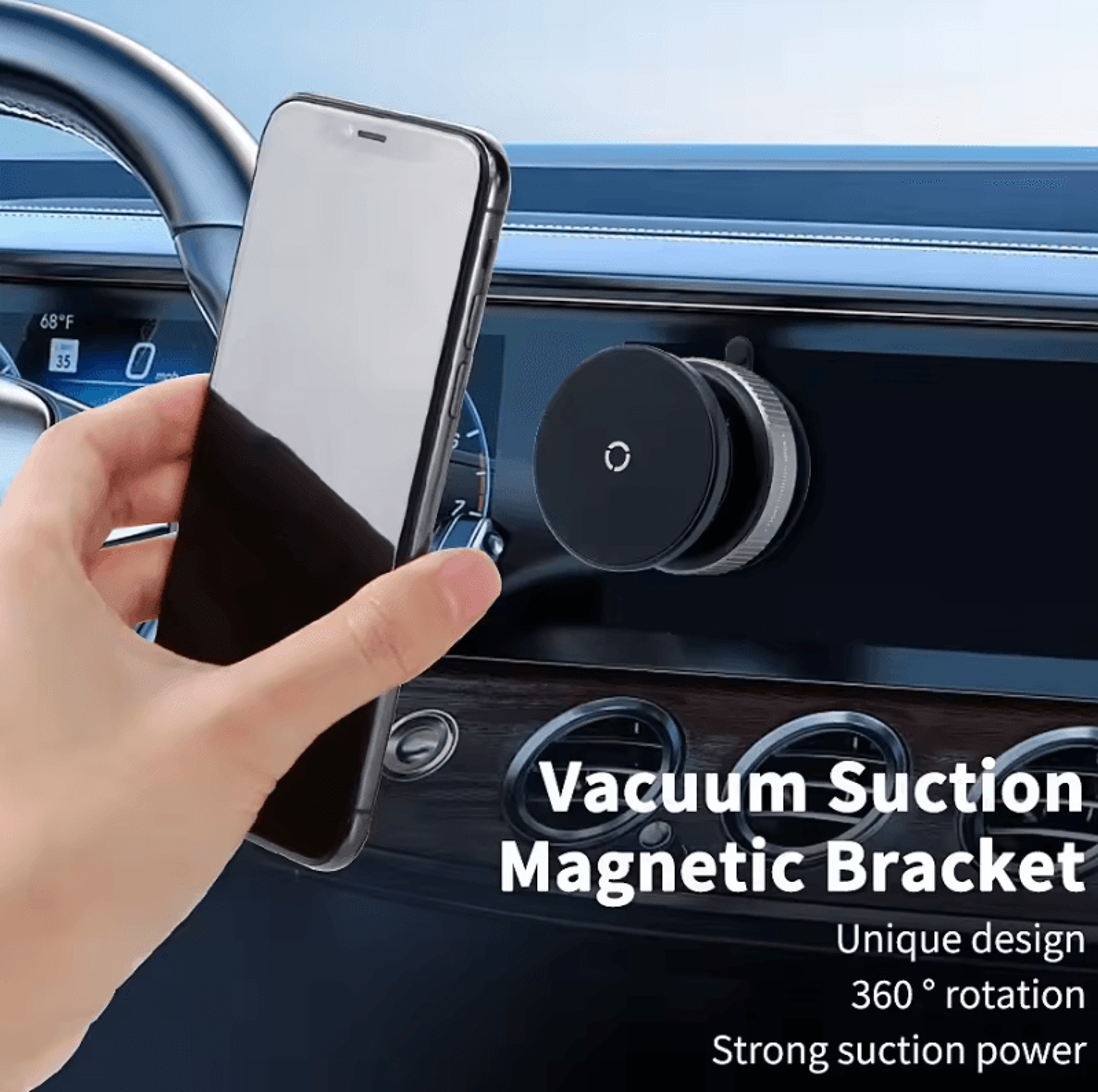 Magnetic Car Mount Phone Holder  Vacuum Suction 360 Degree Rotatable Car Phone Bracket For IPhone 1 1