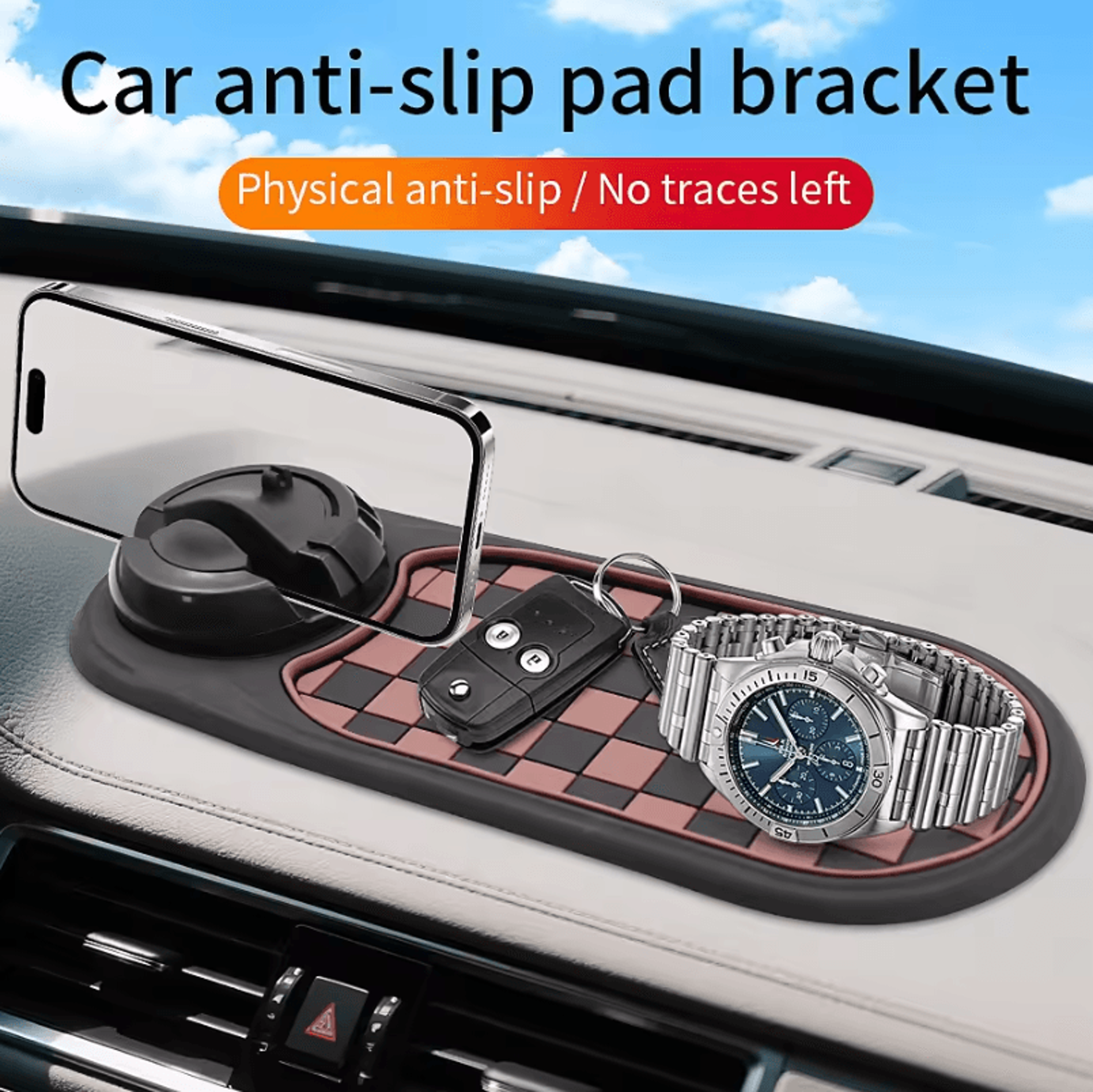 3in1 Dashboard Phone Holder  AntiSlip Car Phone Mount With 360 Degree Rotation And NonSlip Adhesive 0