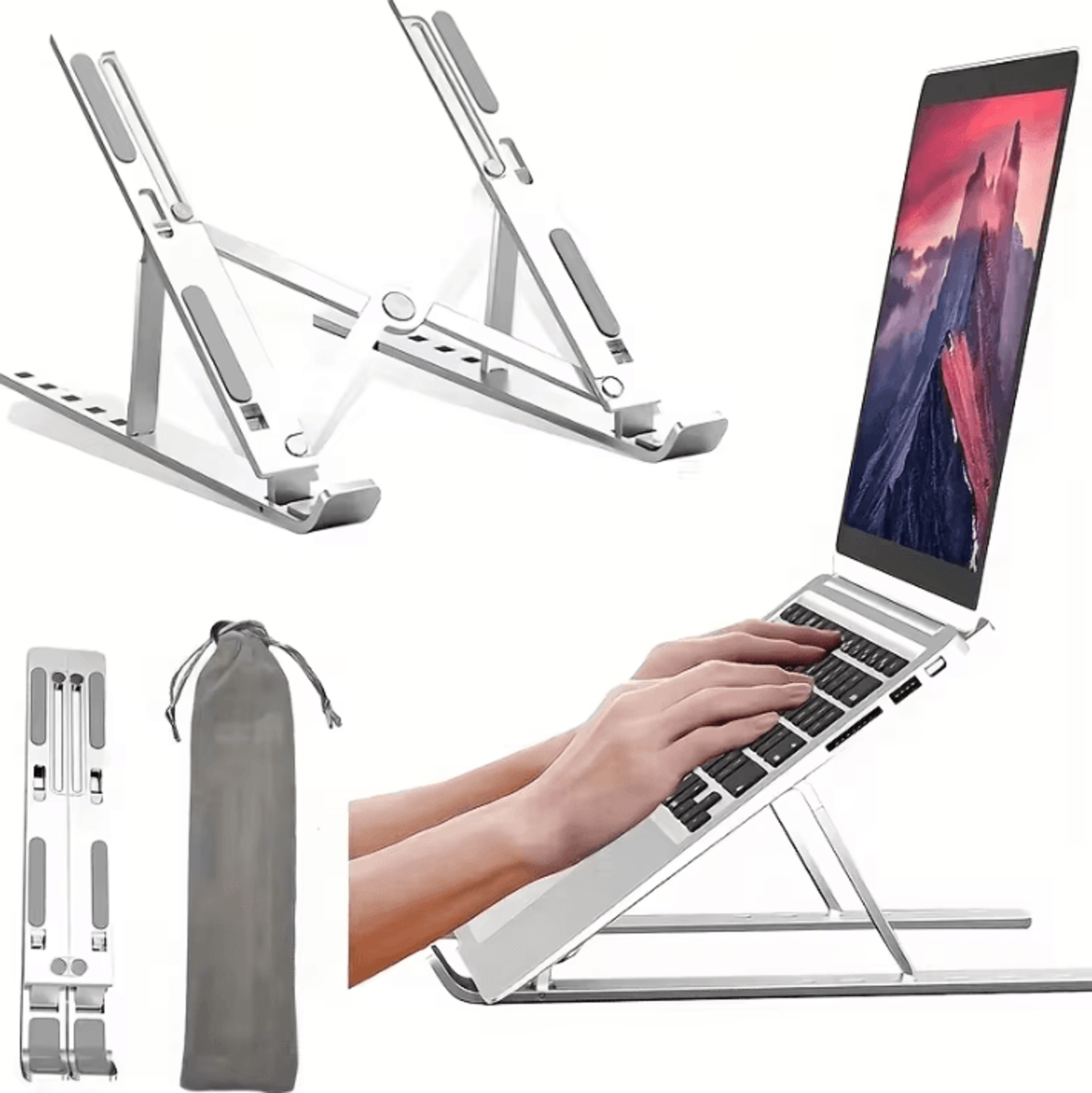 Aluminum Laptop Stand  Adjustable Portable Laptop Holder And Notebook Bracket With Cooling And NonS 0