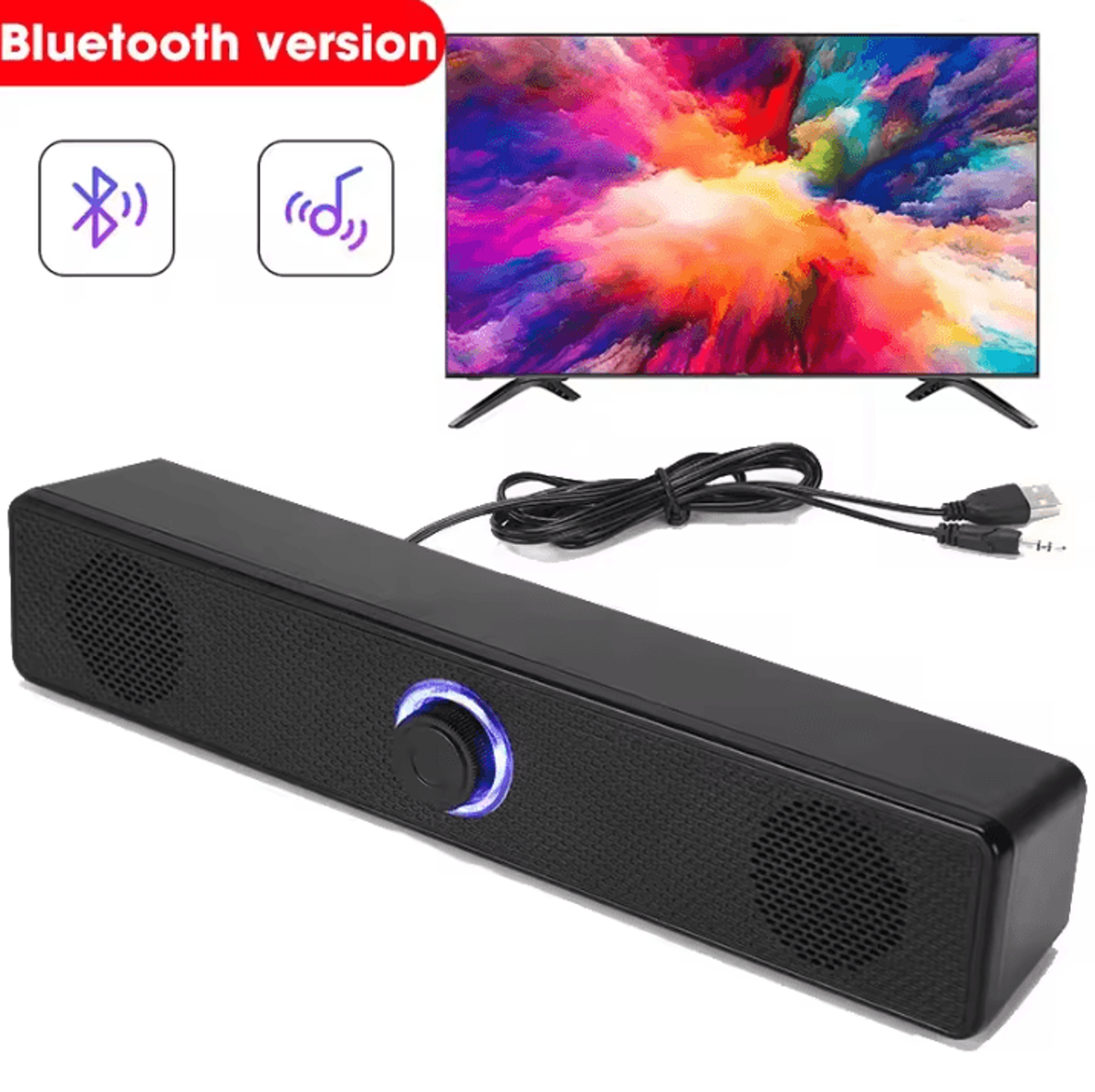 Bluetooth 4D Surround Sound System  Home Cinema Soundbar With TV Subwoofer And Powerful Stereo Spea 7