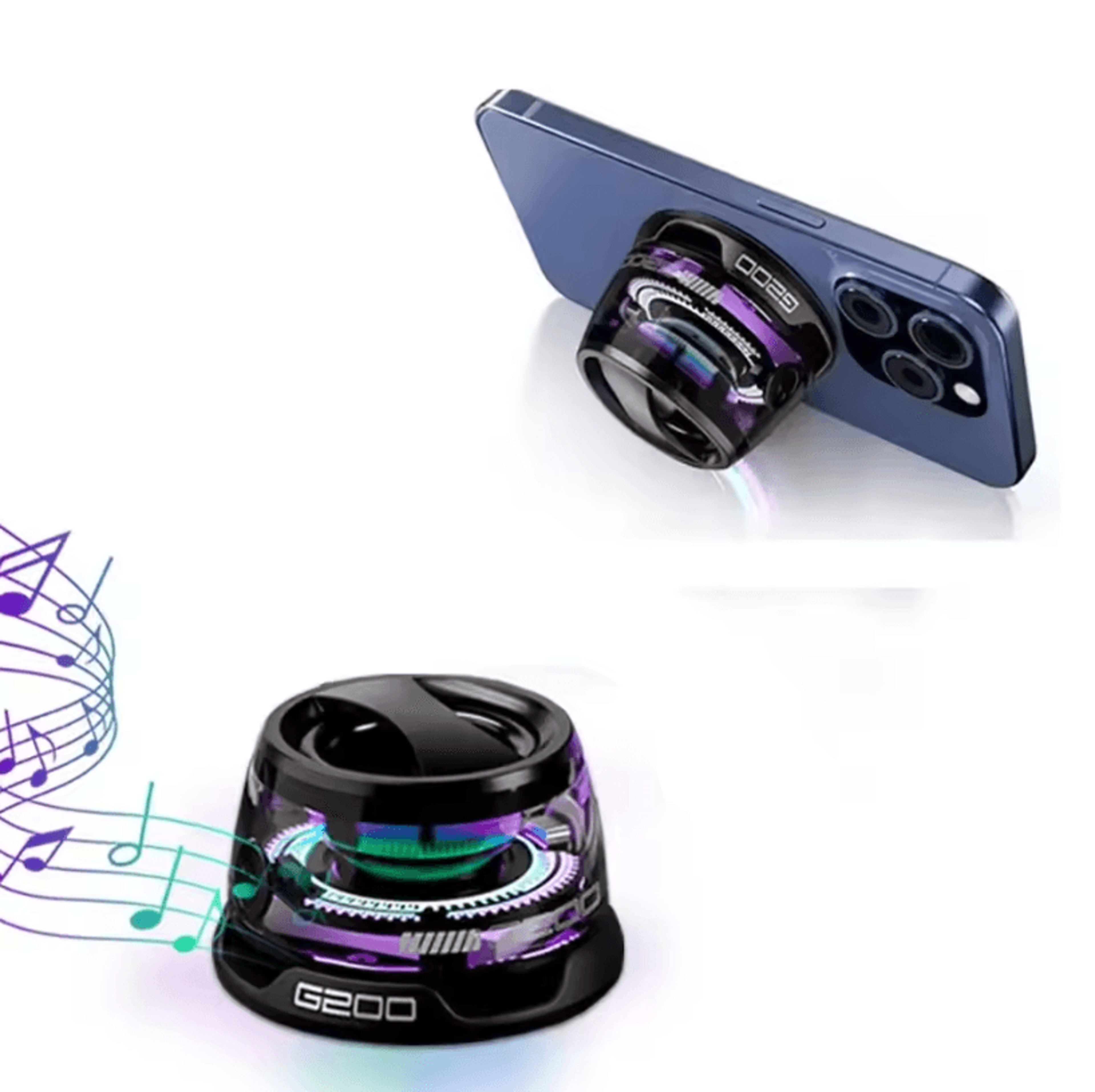 G200 Portable Bluetooth Speaker Bluetooth 53 With RGB Ambient Light And Magnetic Phone Stand Functi