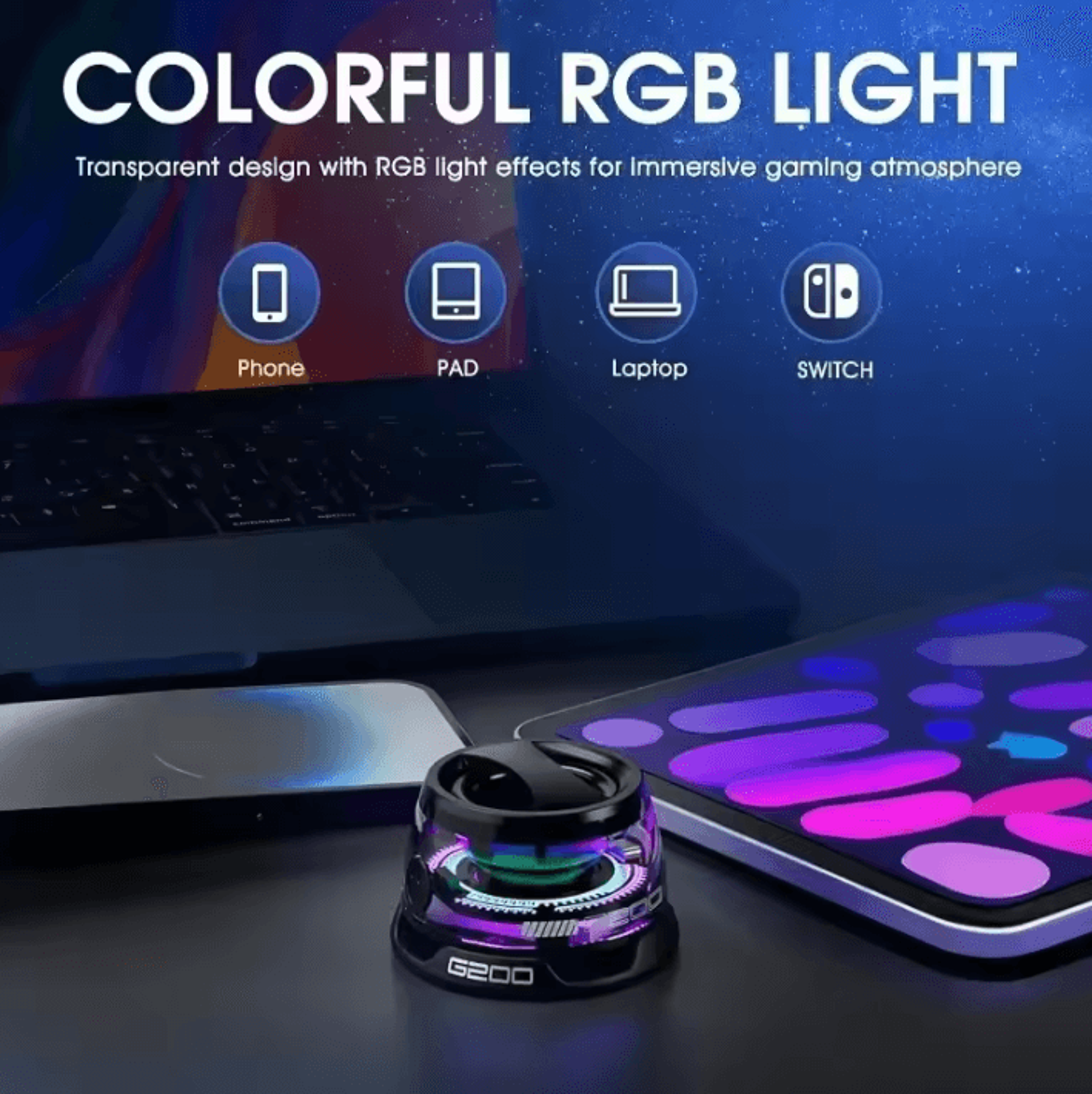 G200 Portable Bluetooth Speaker Bluetooth 53 With RGB Ambient Light And Magnetic Phone Stand Functi 0