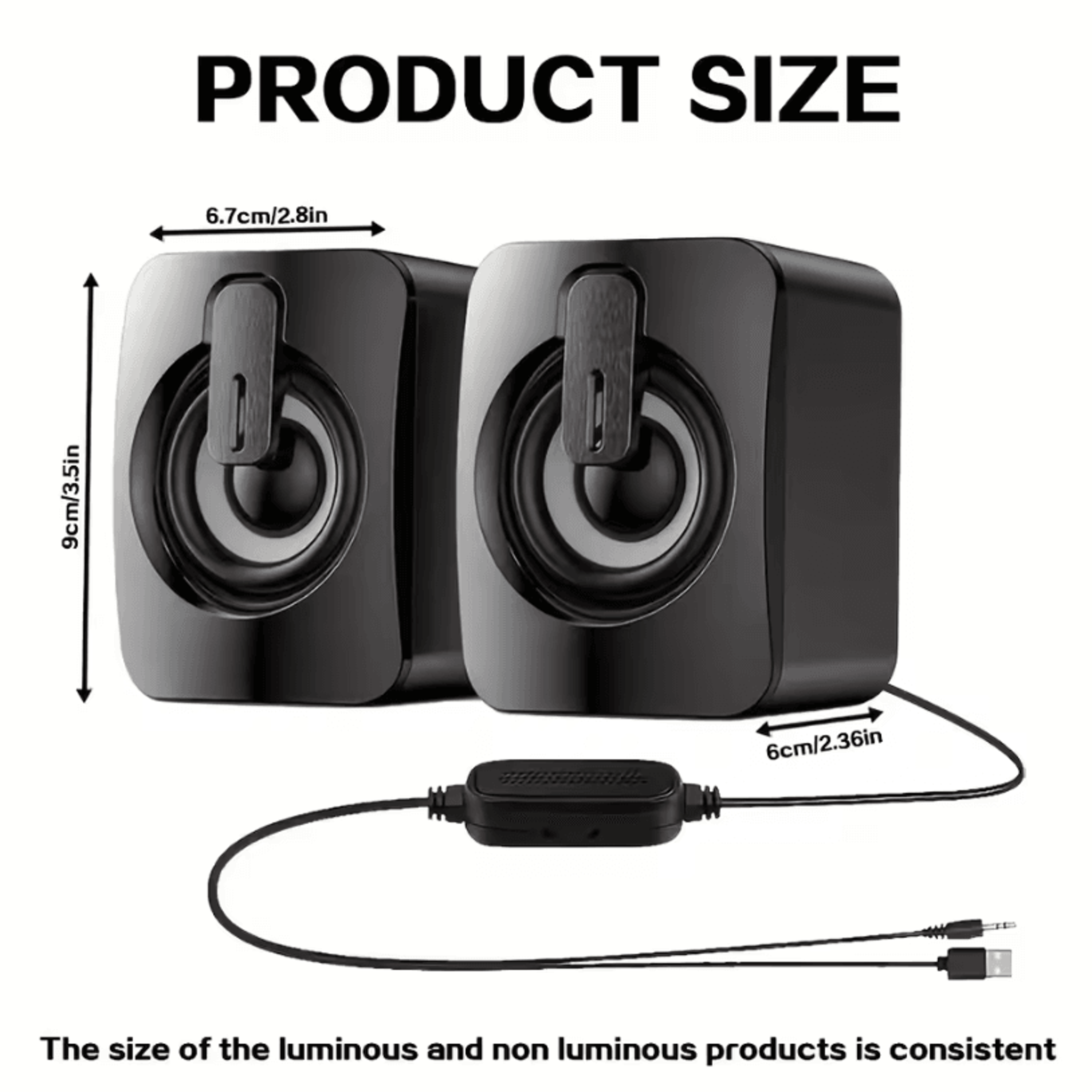 HIFI PC Stereo Speakers  USB Wired Computer Sound System With LED Light And BuiltIn Microphone 5