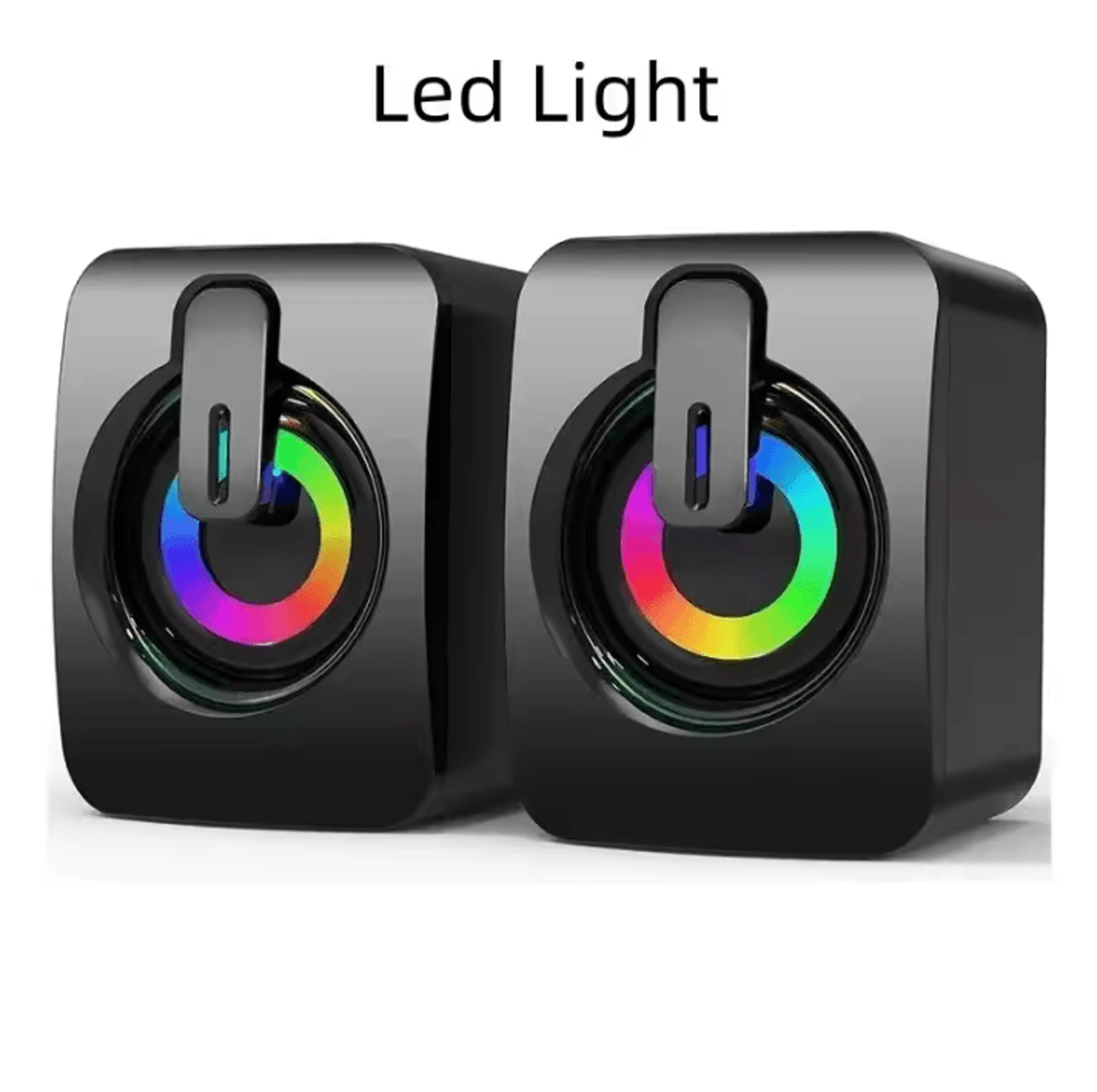 HIFI PC Stereo Speakers  USB Wired Computer Sound System With LED Light And BuiltIn Microphone 7