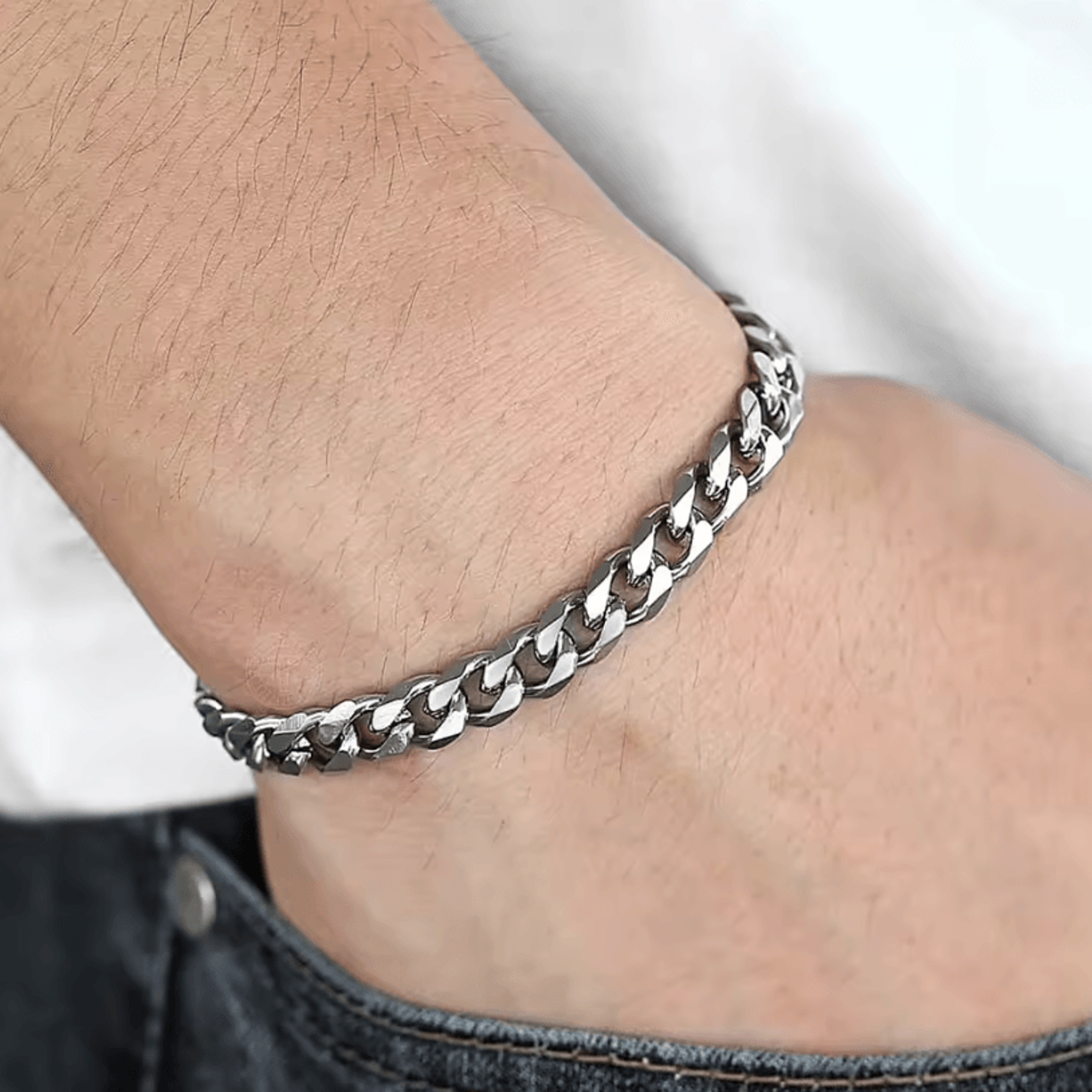 New Trendy Cuban Chain Bracelet  Classic Stainless Steel Chain Jewelry For Men And Women 5