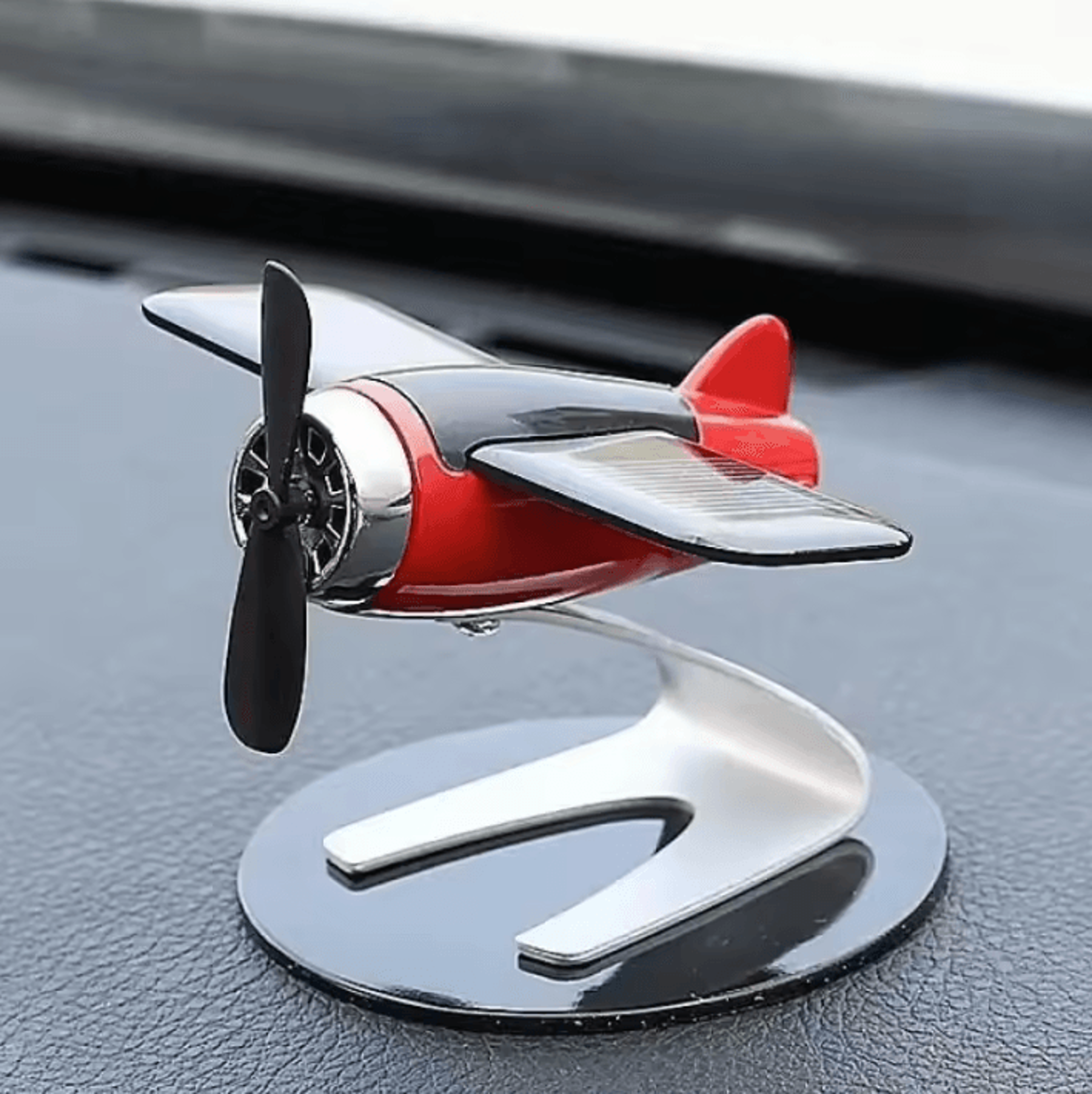Unique Solar Airplane Car Decoration  Creative Car Dashboard Ornament And Desktop Gift For Men Wome 3