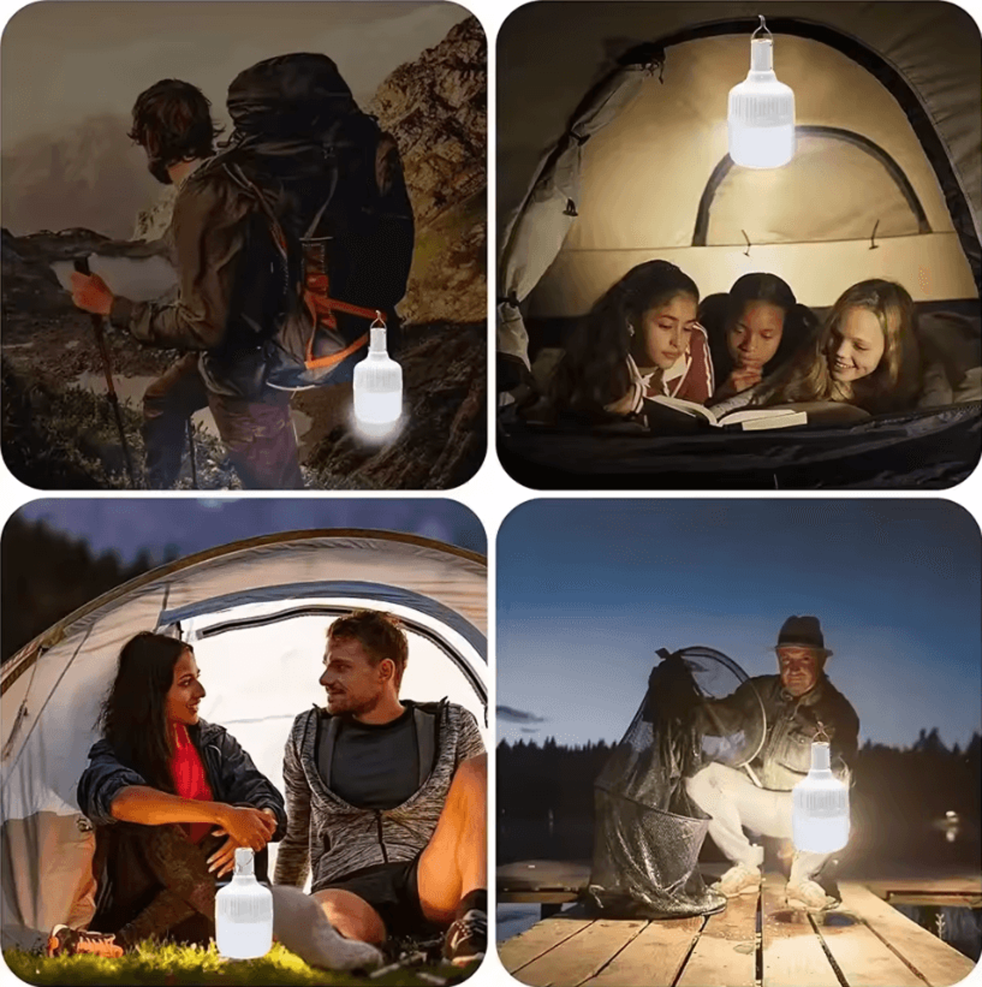 Multifunctional Rechargeable LED Camping Light  Portable USB Charging Lantern With Hook Dimmable Ou 2