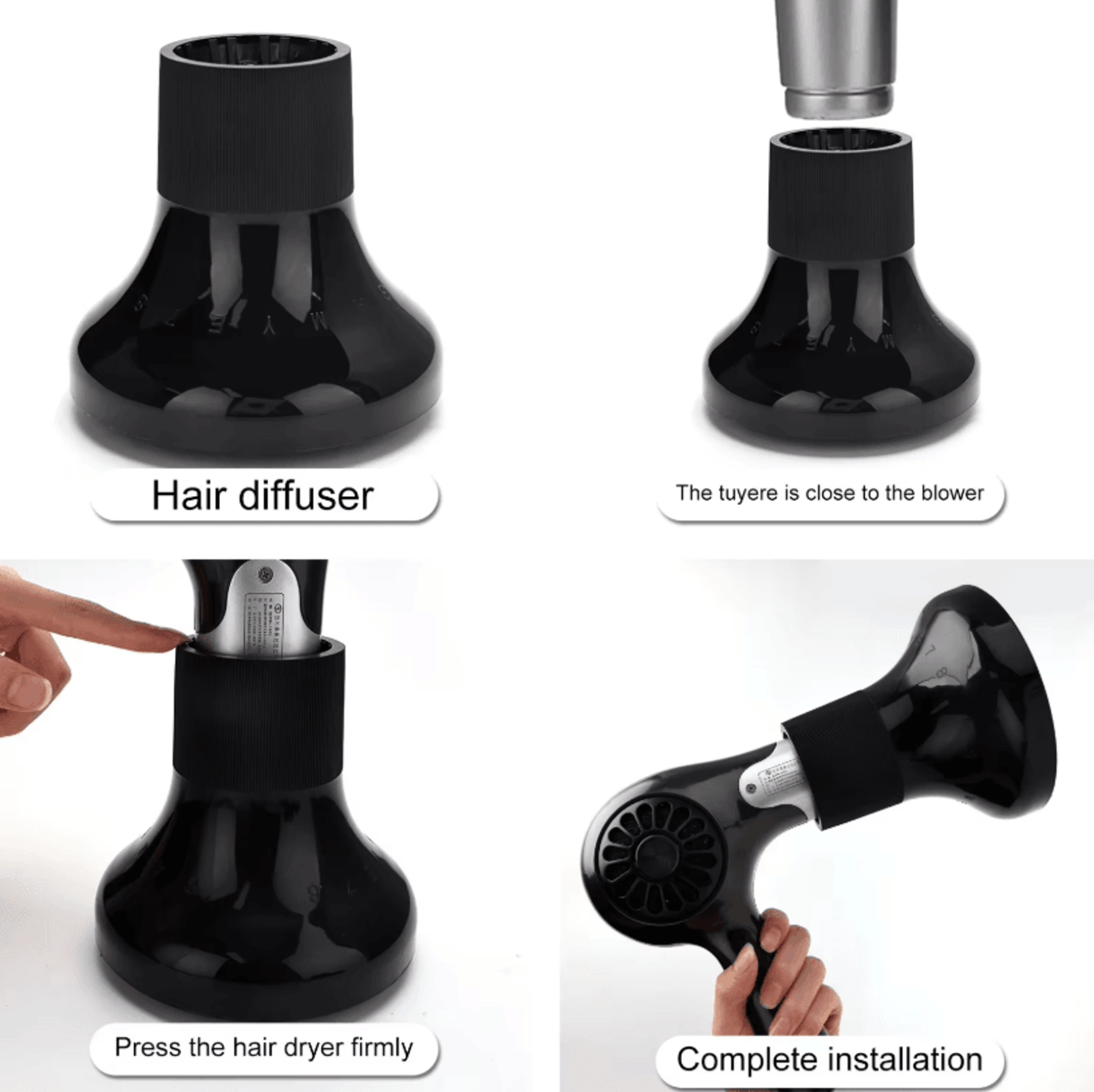 Marseilis Universal Hair Dryer Diffuser Attachment For Curly And Wavy Hair Fits 157 To 236 Inch Dry 3