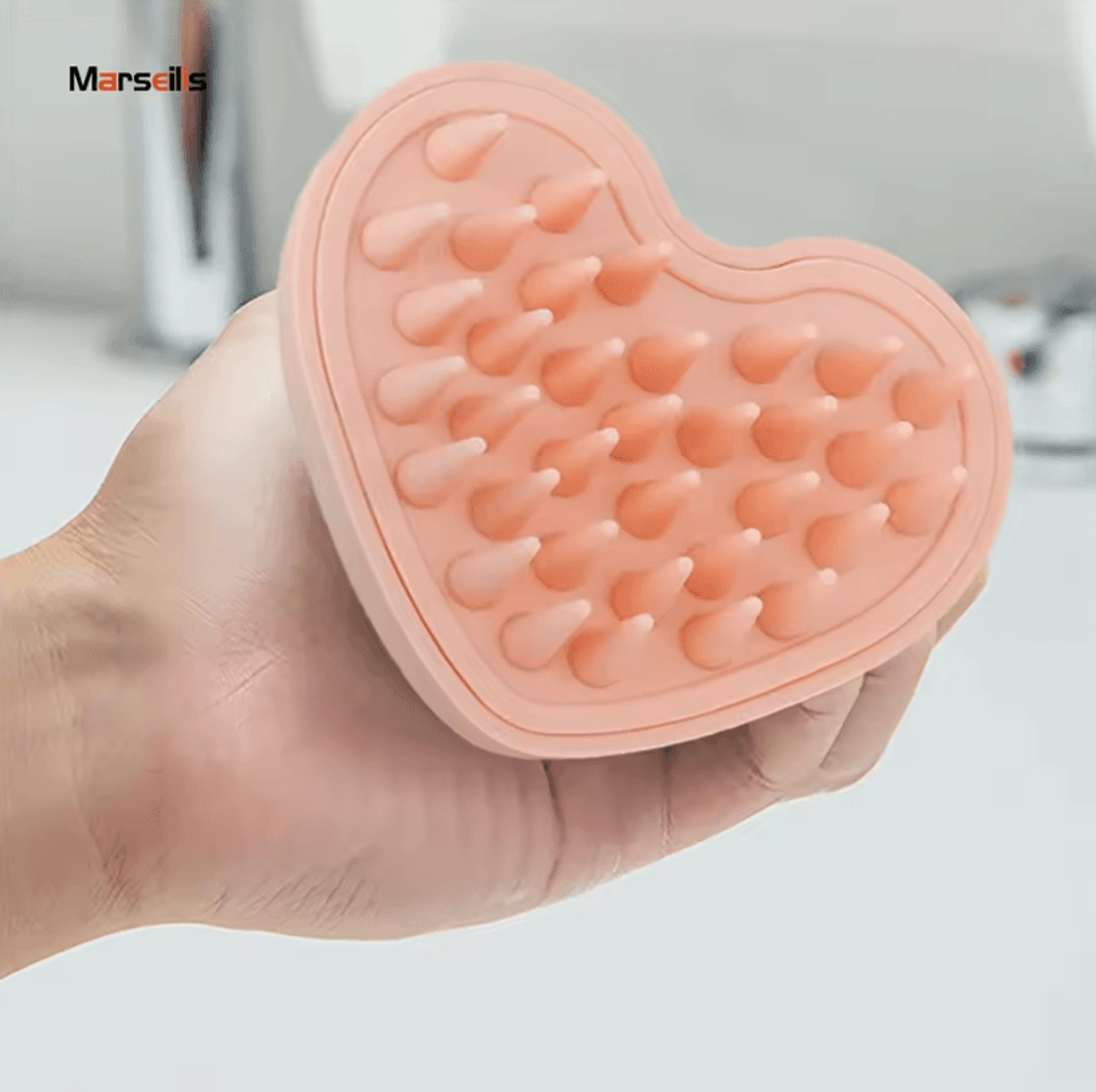 Soft Silicone Shampoo Brush 3D HeartShape Scalp Massager For Hair Washing And Styling  Dual Use For 3