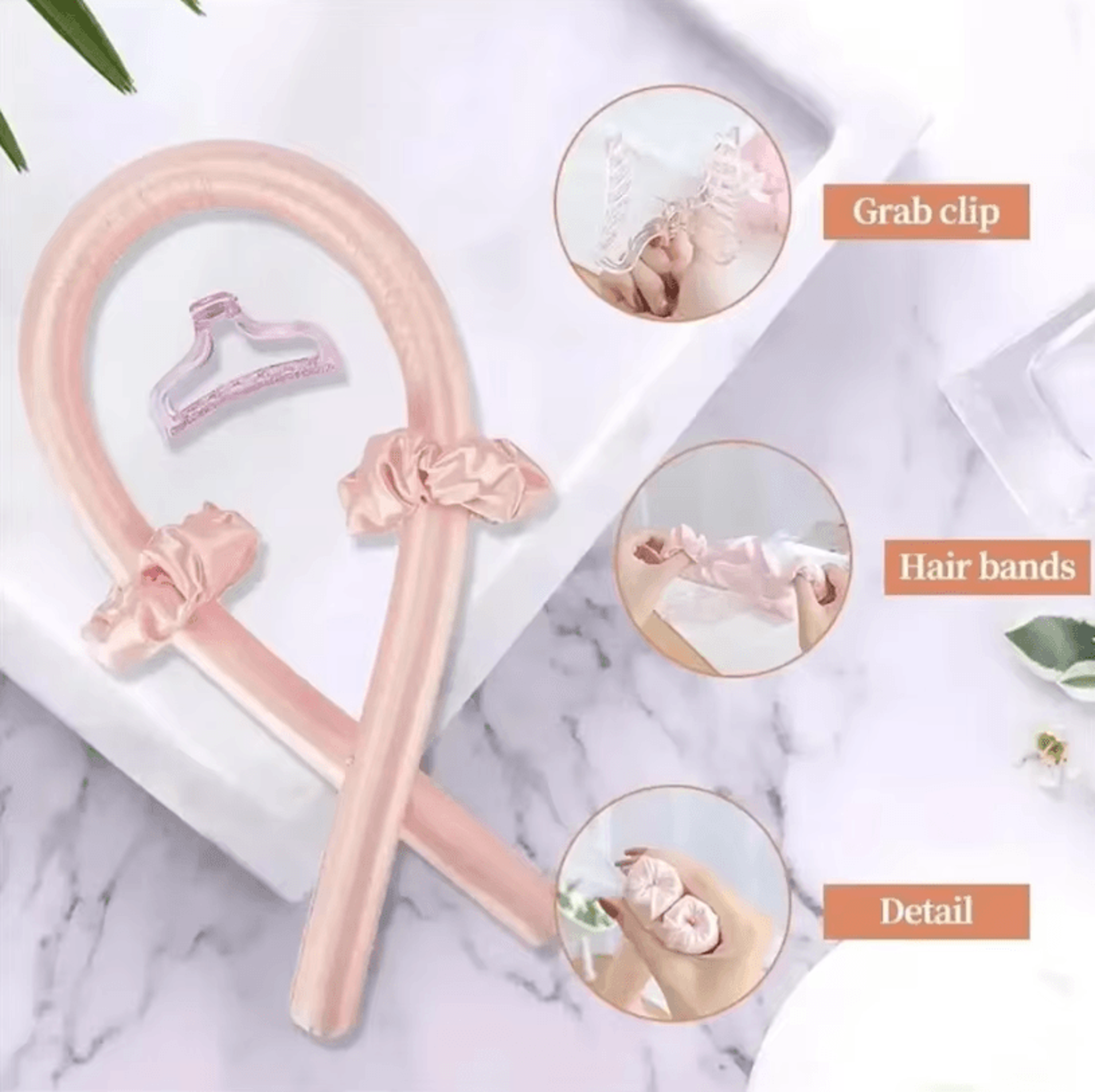 Heatless Hair Curling Headband With Silk Ribbon For Soft Overnight Curls 2