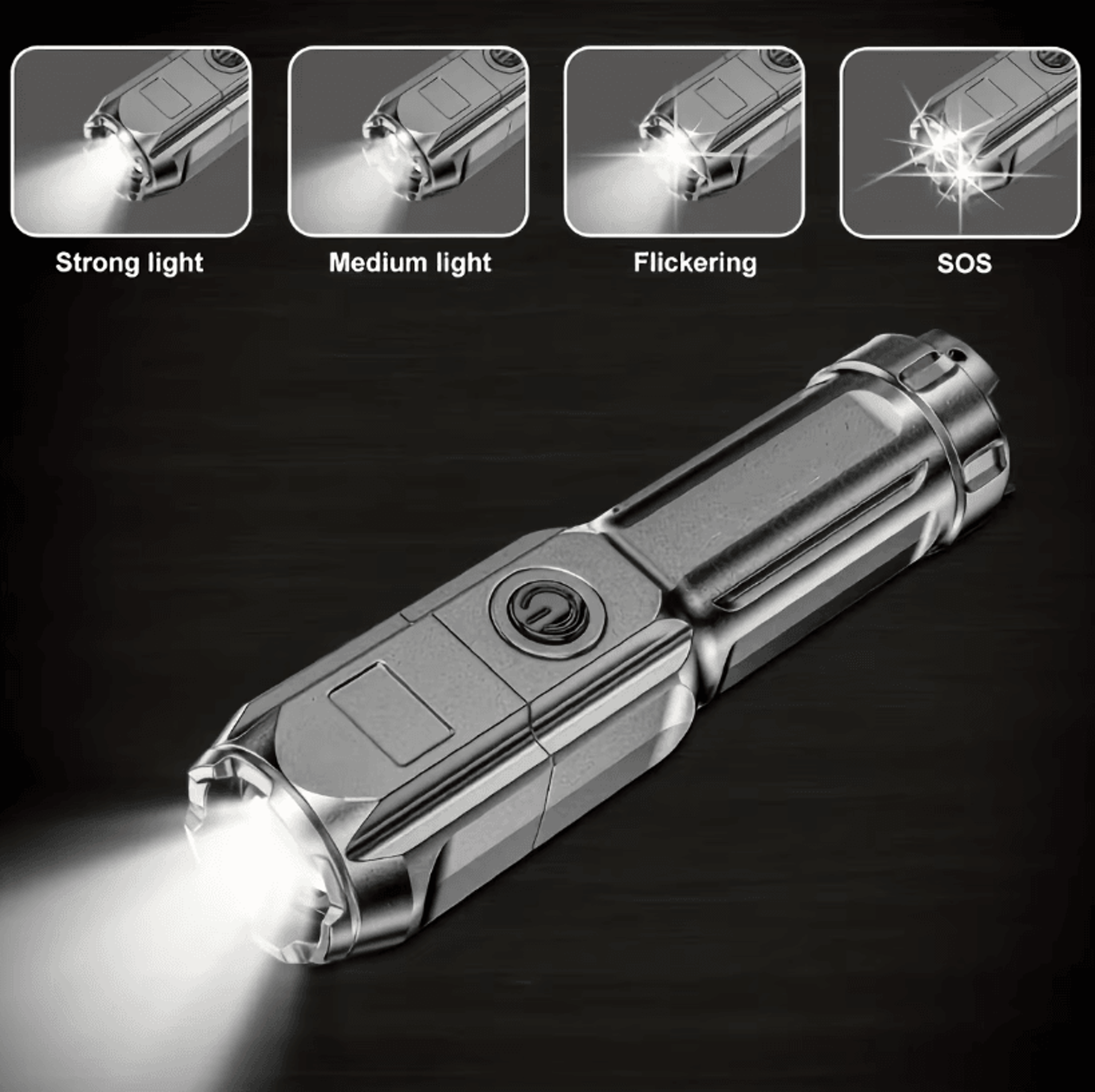 Rechargeable 100000 Lumen Tactical LED Flashlight With Zoom For Hunting And Camping 1
