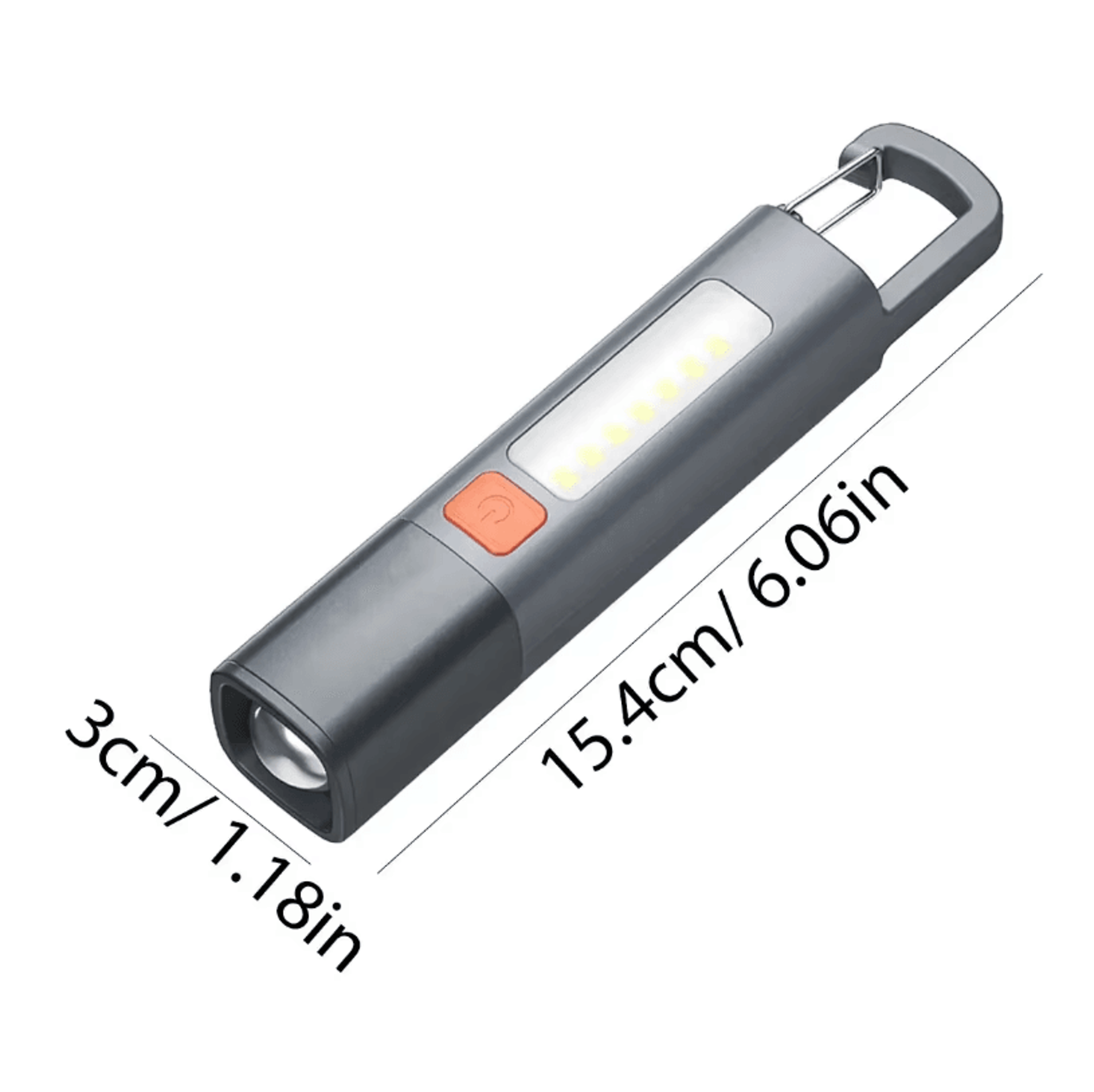 USB Rechargeable Strong Lighting Outdoor EDC Flashlight With COB Side Lamp And Telescopic Focus 4