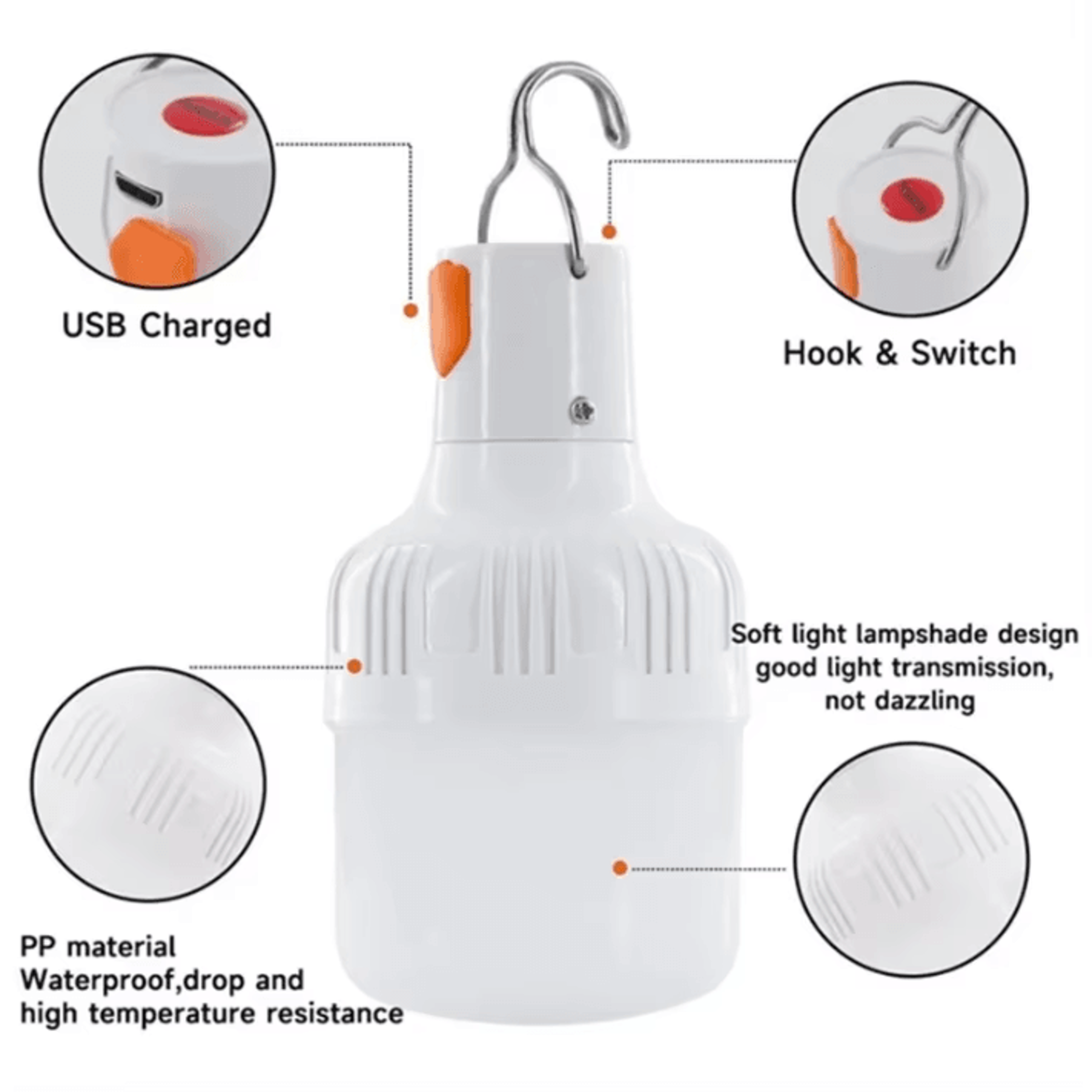 USB Rechargeable 60W LED Outdoor Emergency Lantern And Portable Camping Light 2