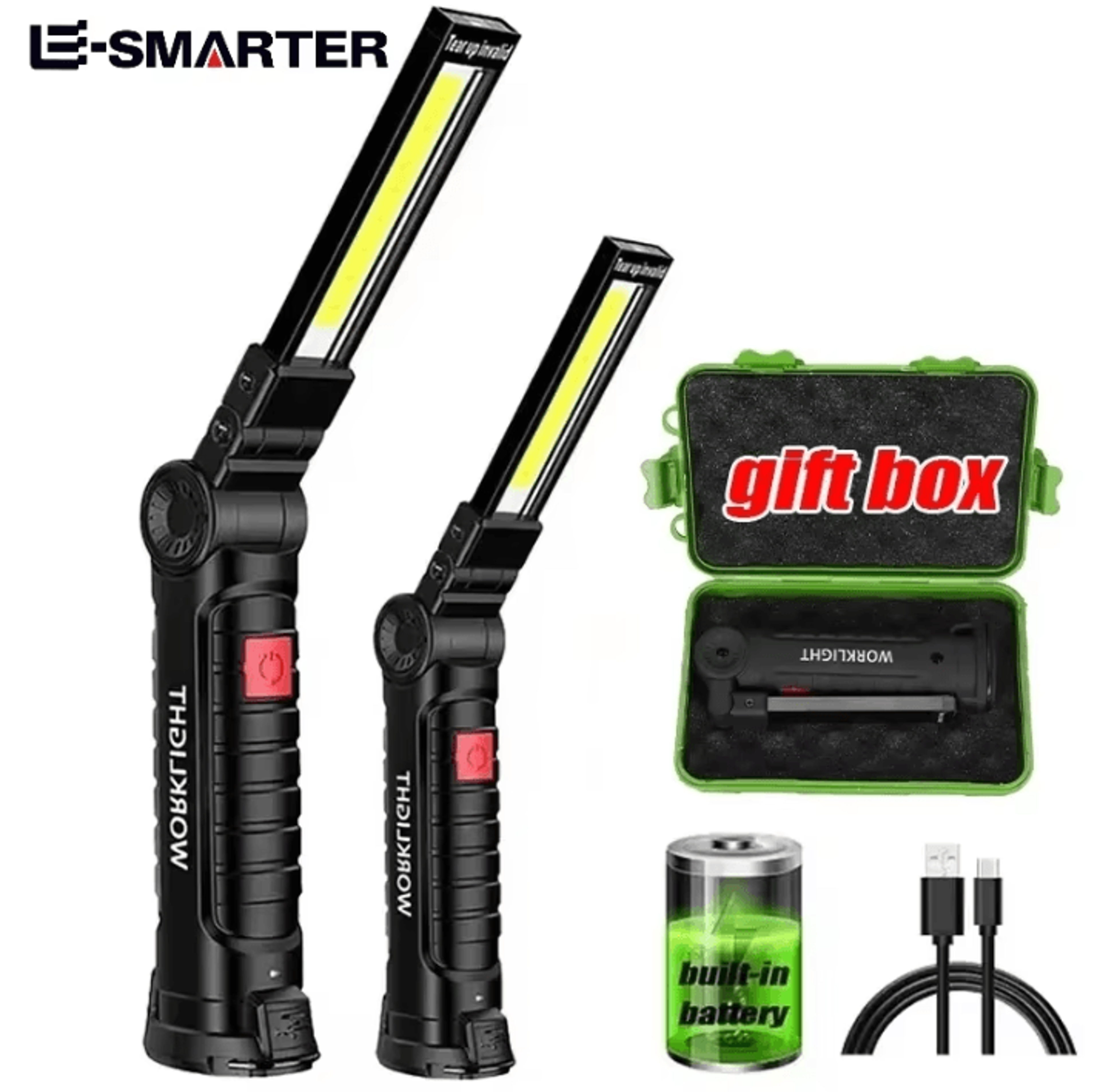Rechargeable COB LED Work Light With Magnetic Hook USB Inspection Lamp And Power Bank Torch 0