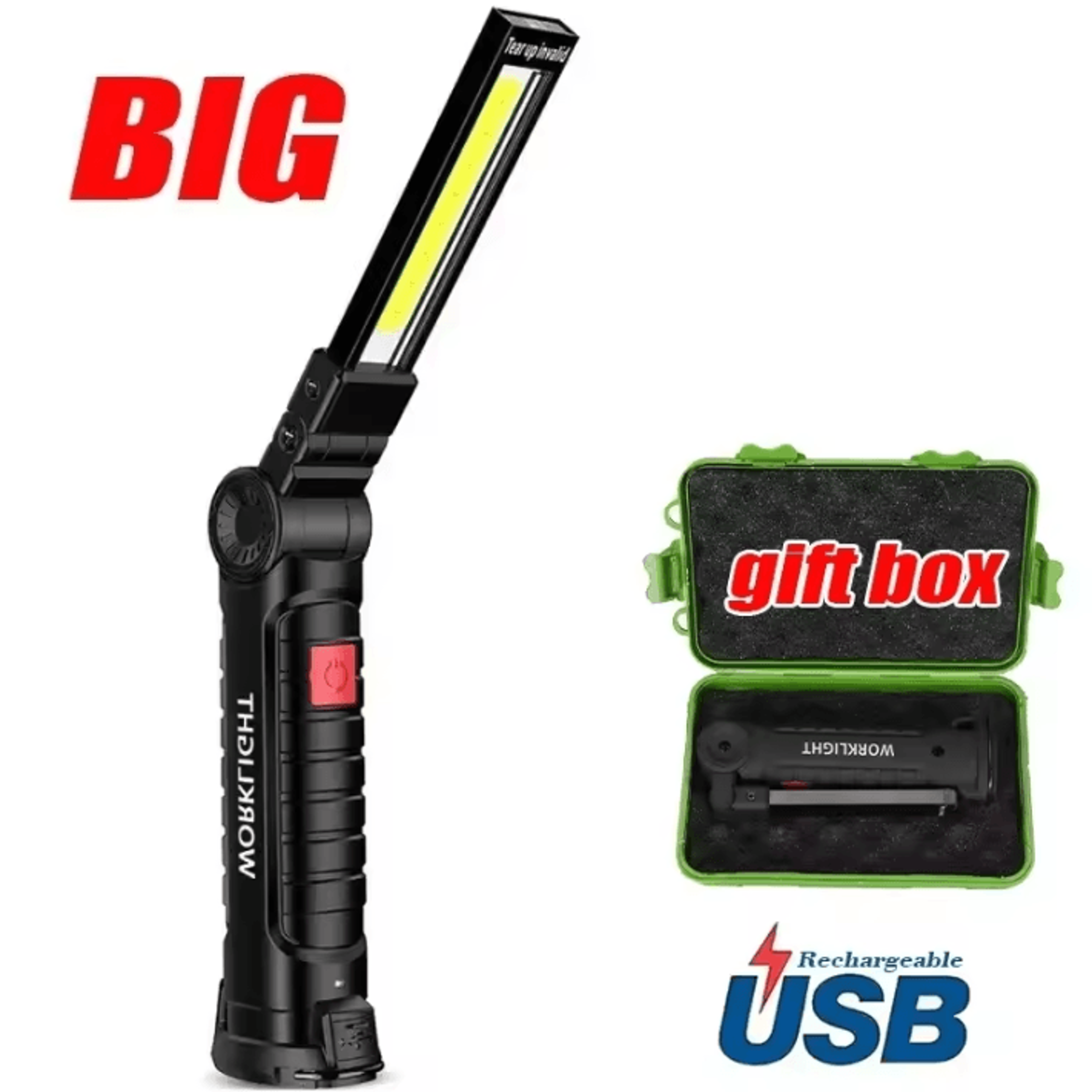 Rechargeable COB LED Work Light With Magnetic Hook USB Inspection Lamp And Power Bank Torch 11