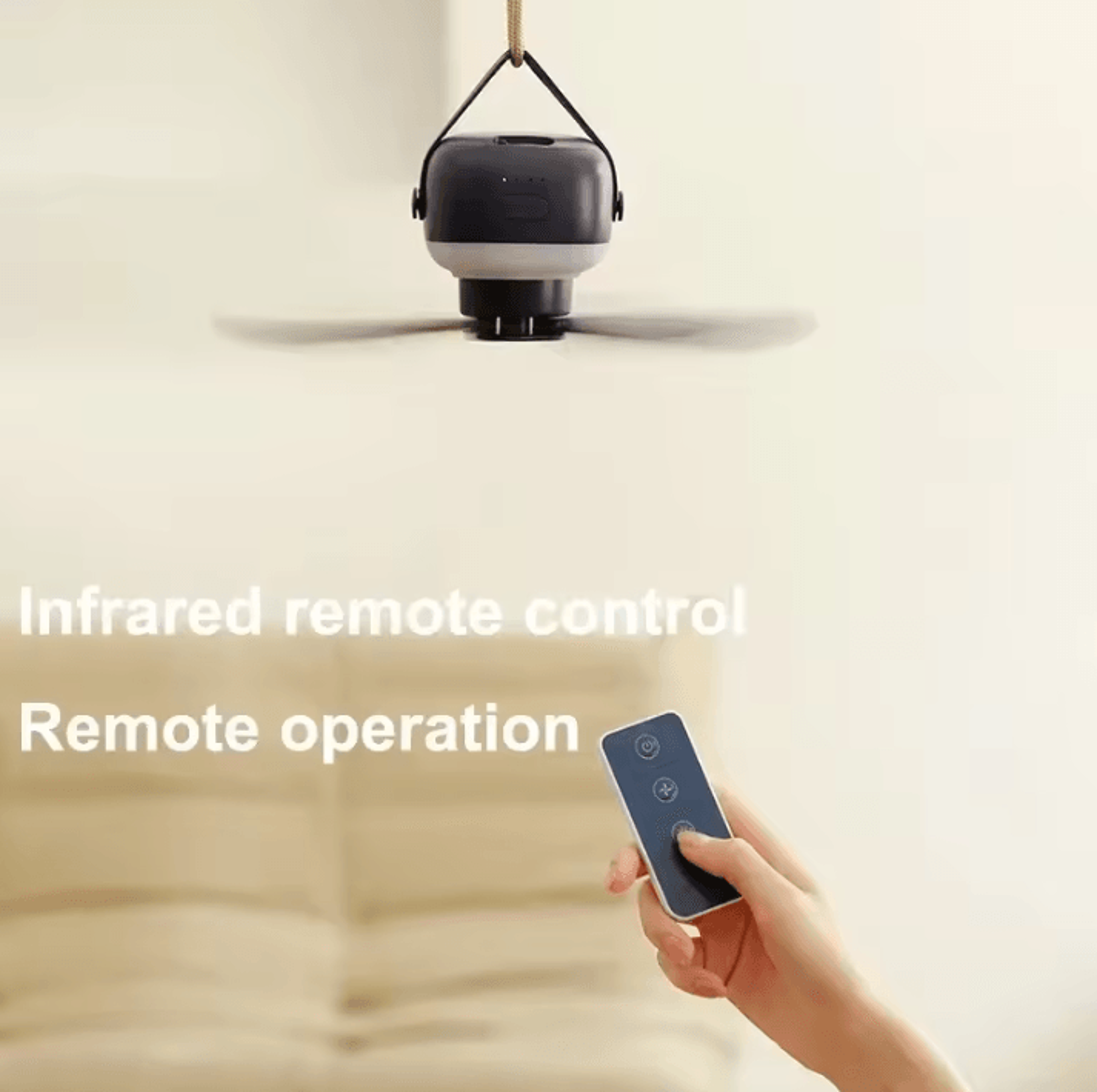 Rechargeable Portable Ceiling Fan With Remote Control And LED Lighting For Outdoor Camping 2
