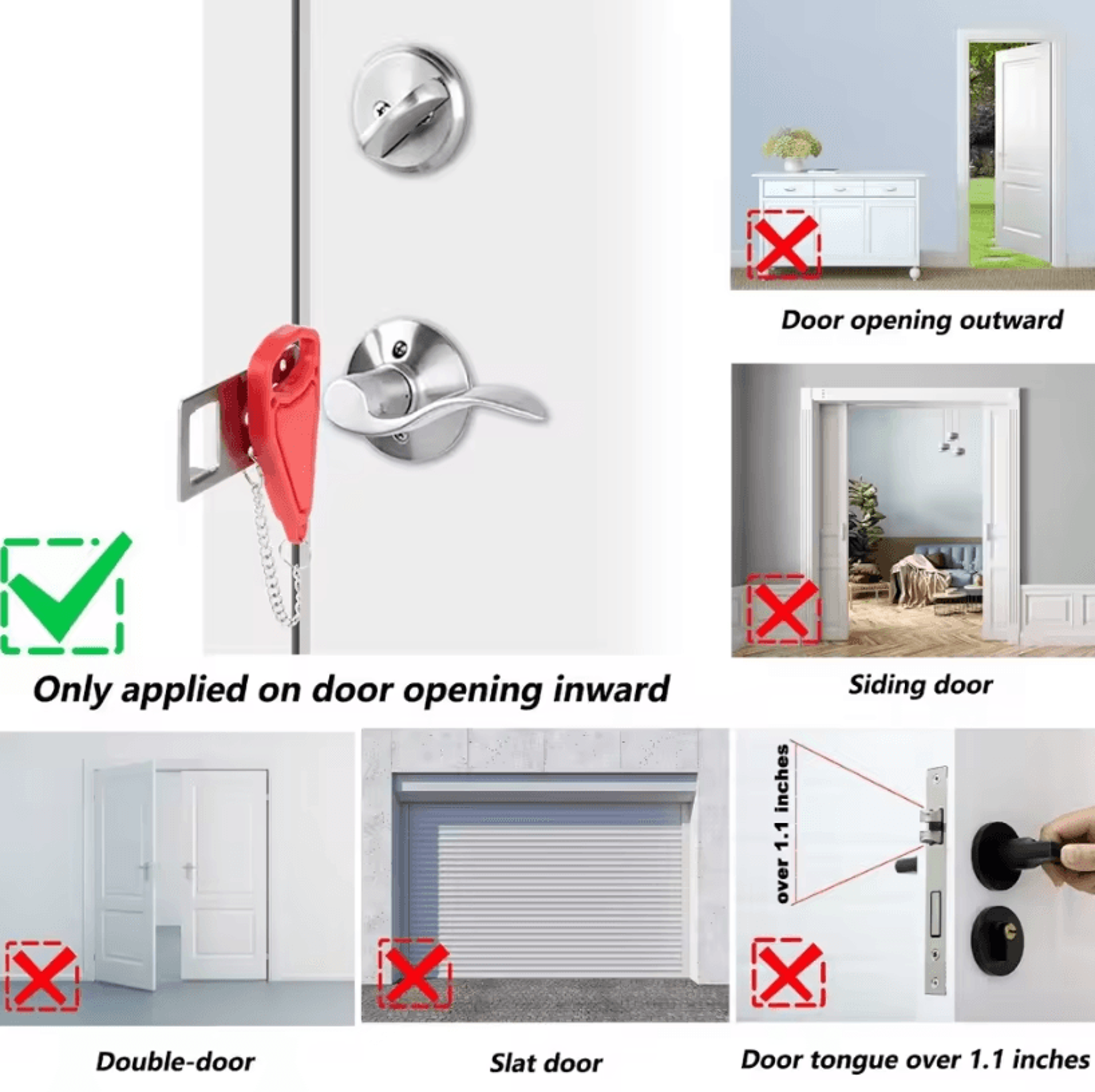 Portable Security Door Lock Latch For Travel Safety And Personal Protection 3