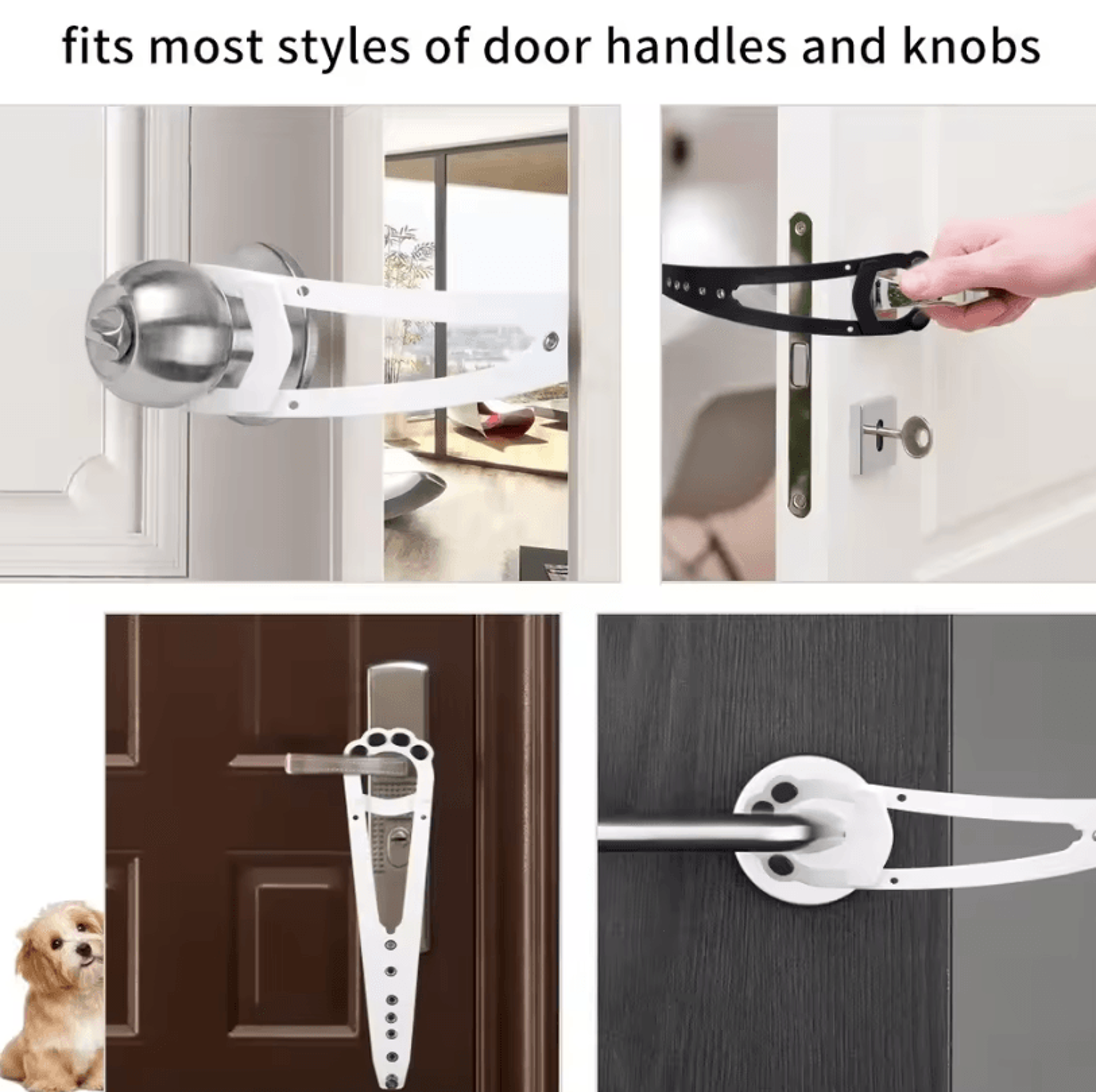 Adjustable Black Pet Door Holder Latch For Cats And Small Pets 3