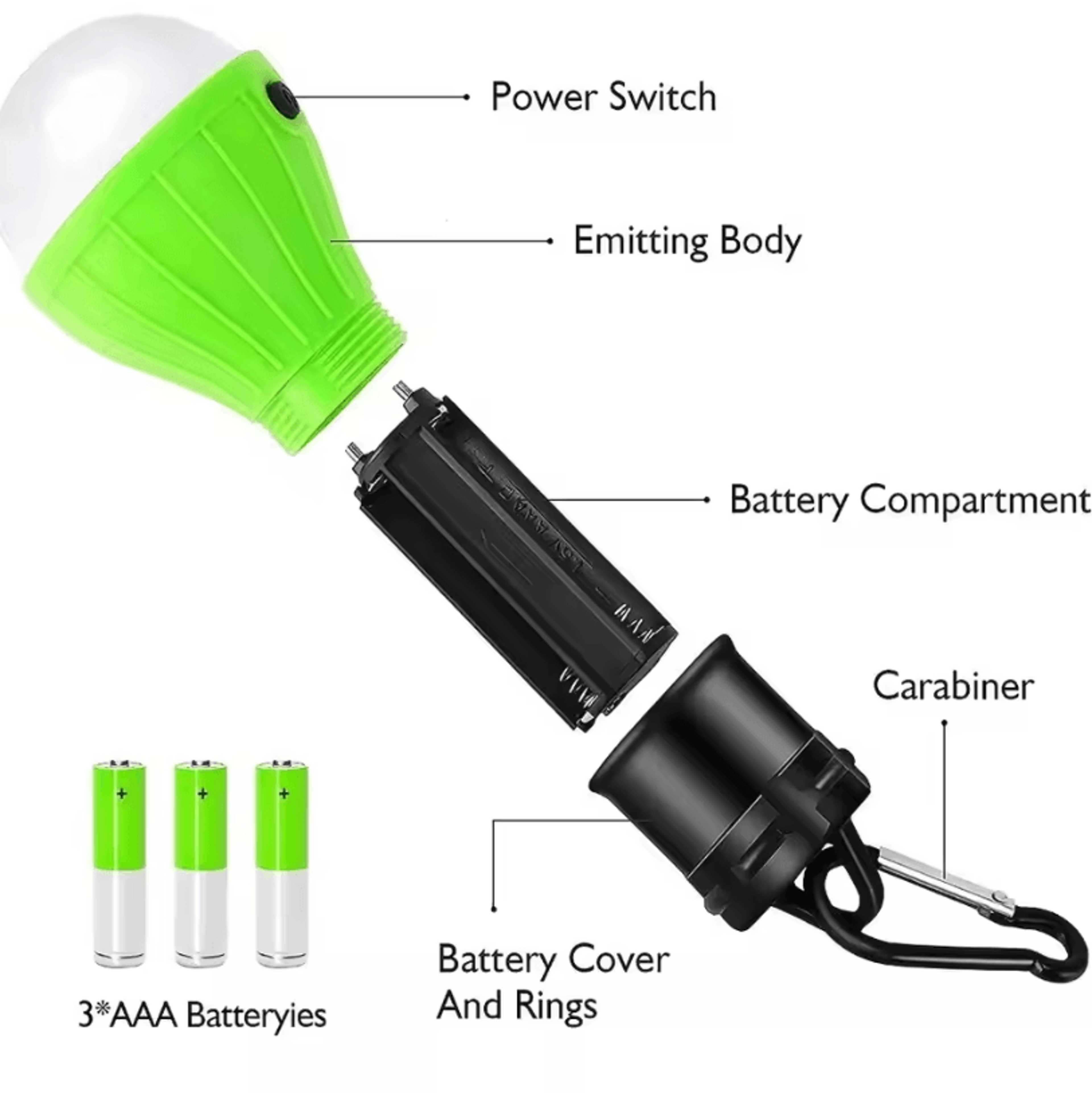 Portable 3LED Outdoor Hanging Light For Camping Emergency And Night Lighting 3