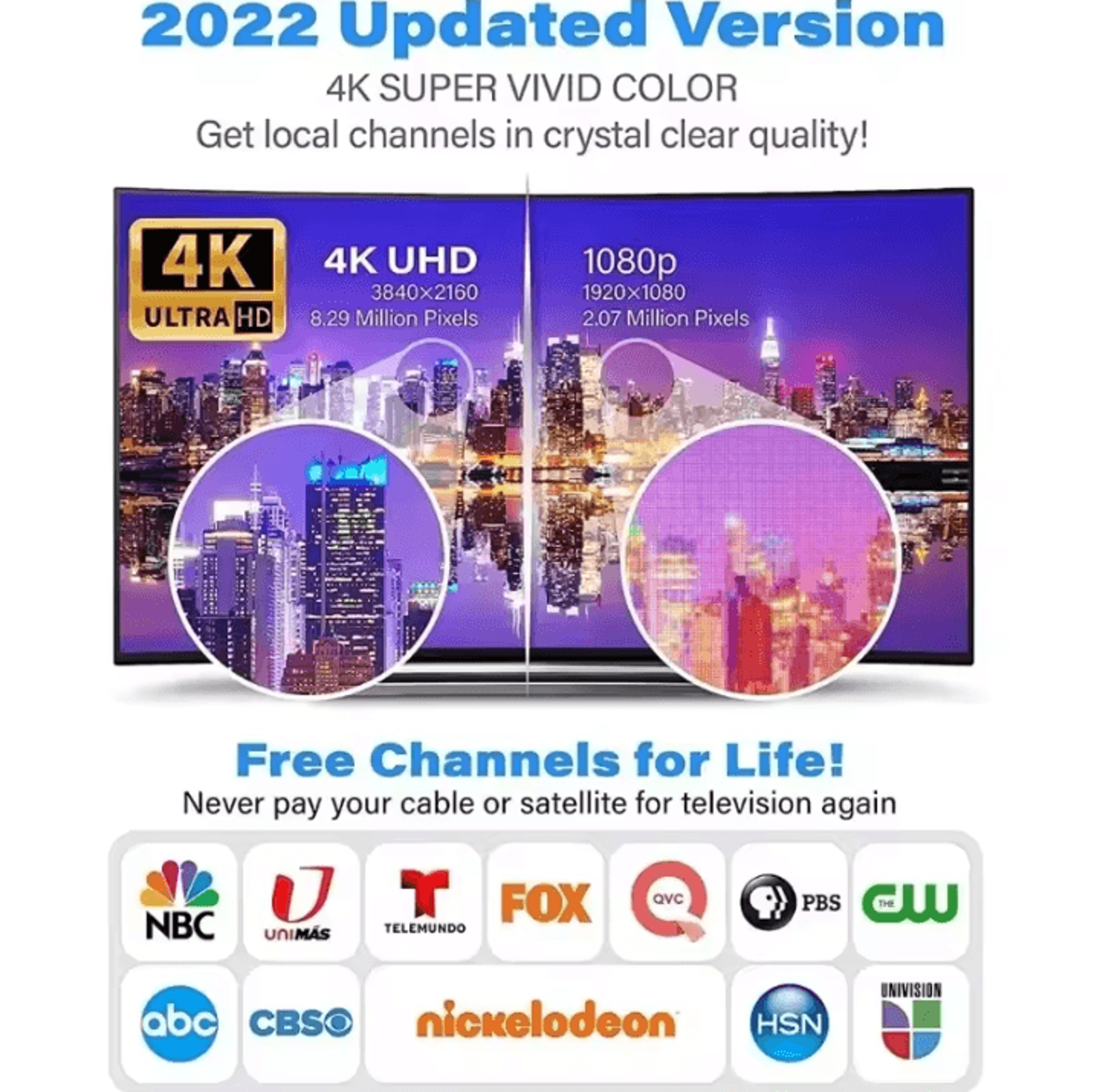 4K High Gain TV Antenna 25dB Indoor TV Aerial With Active Signal Booster EU Plug 3